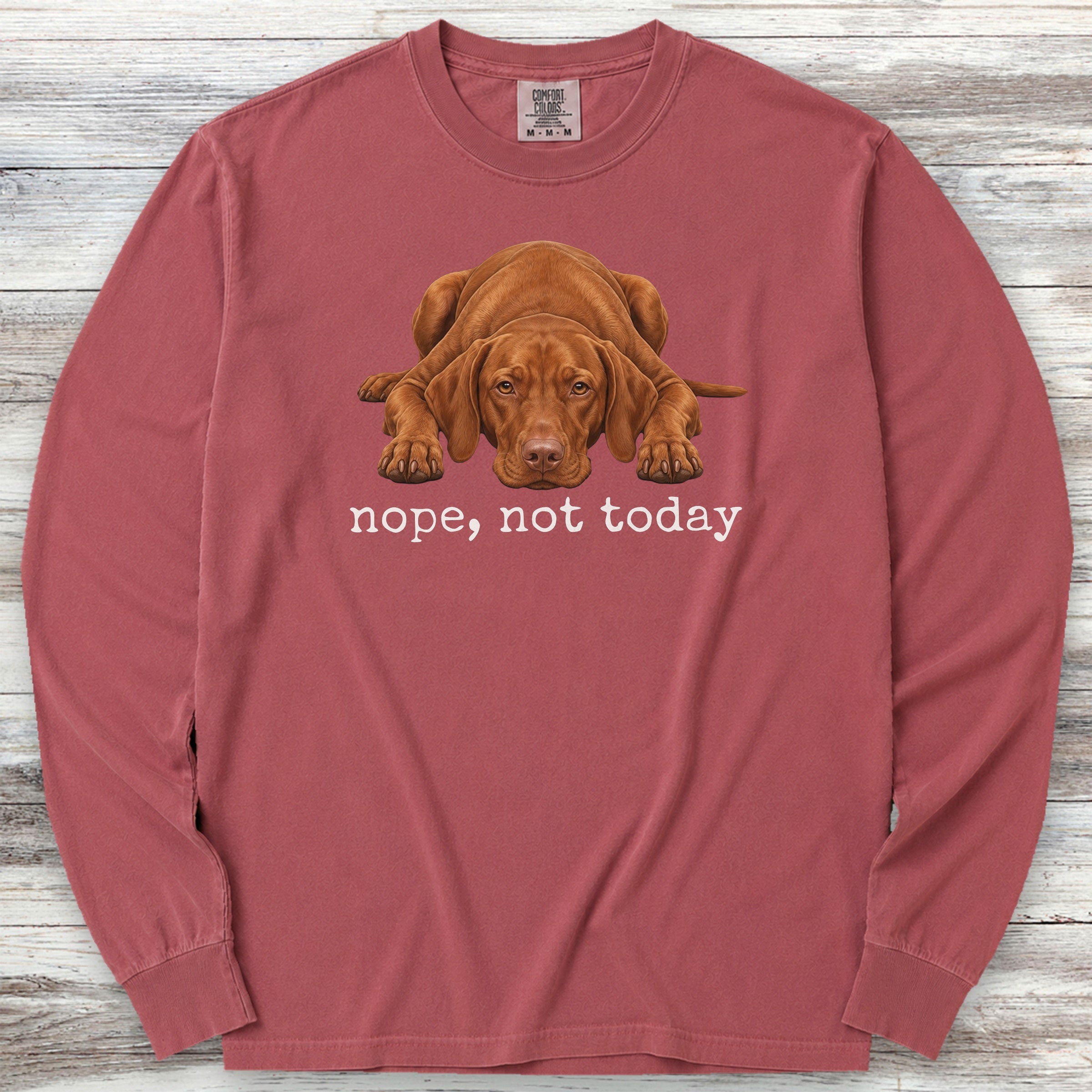 Vizsla Nope Long Sleeve Tee - Brick