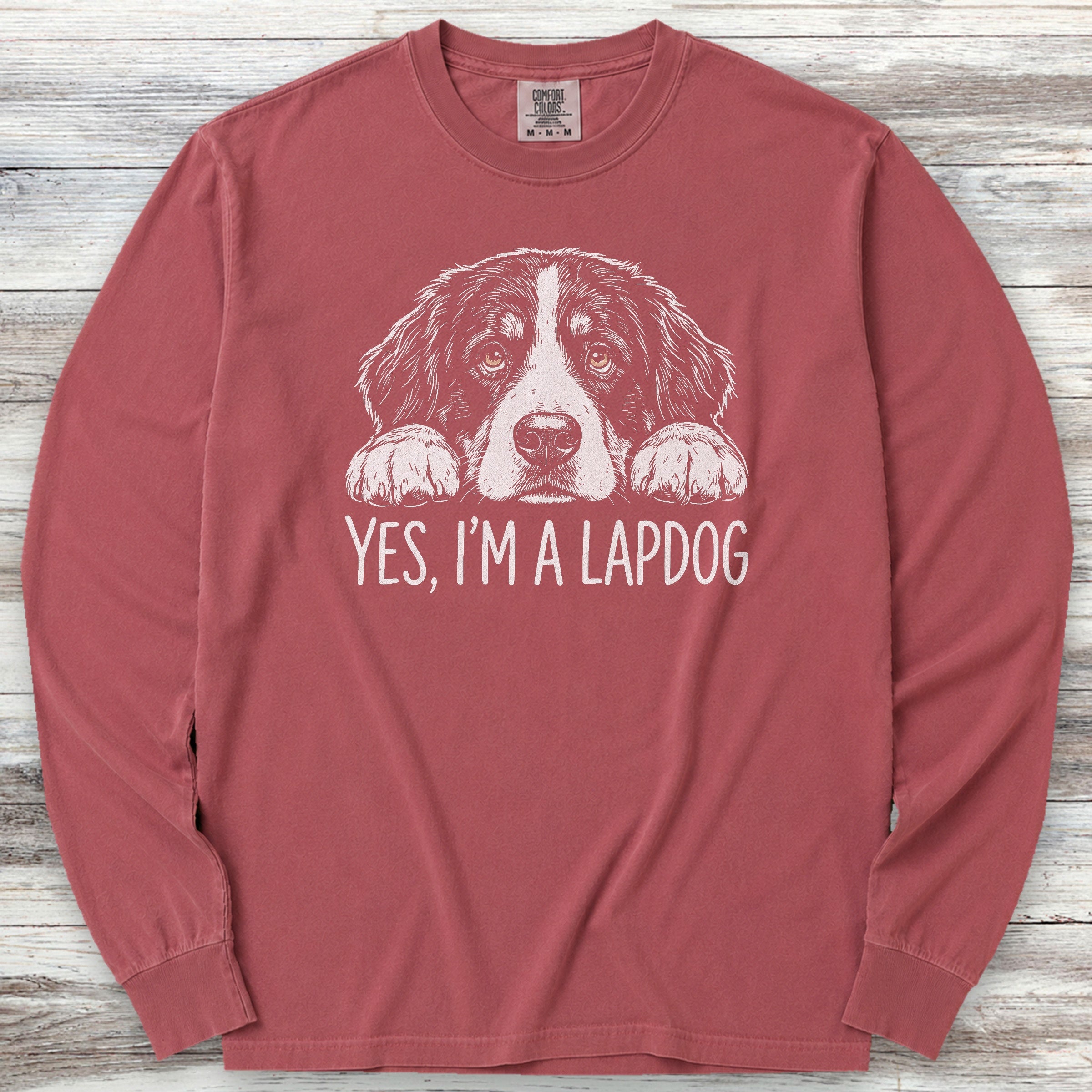 Bernese Mountain Dog Lapdog Long Sleeve Tee - Brick