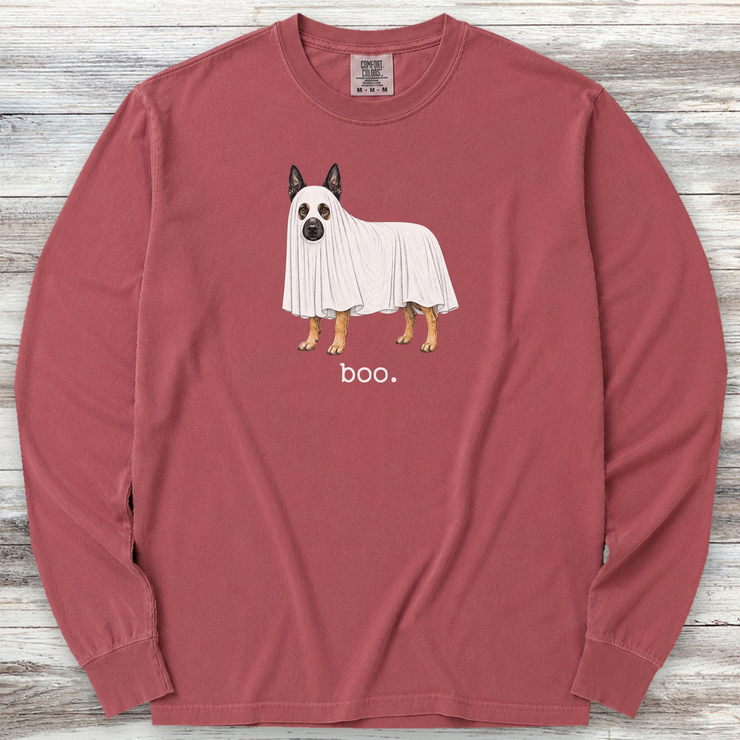 Belgian Malinois Boo Long Sleeve Tee - Brick