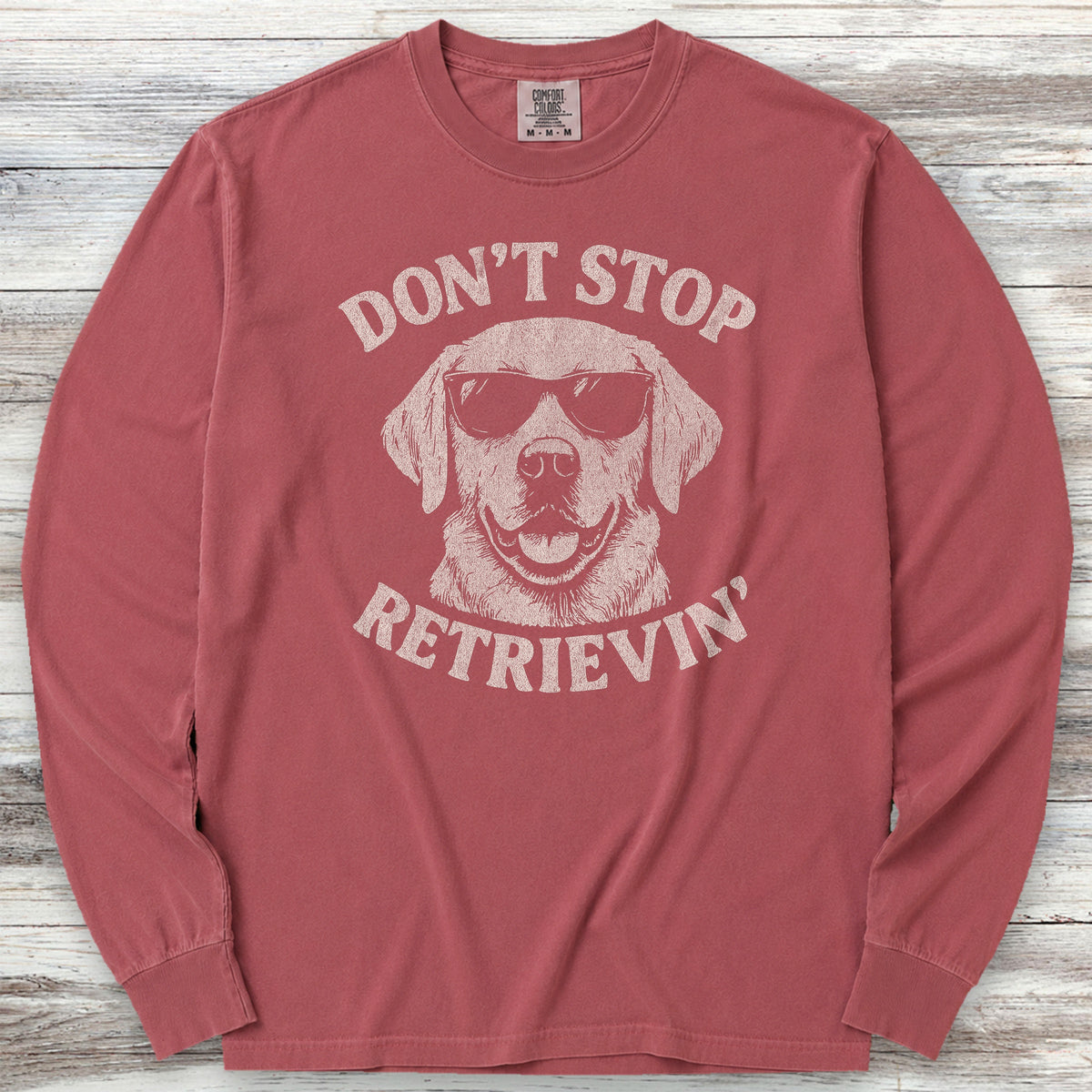 Labrador Retriever Don't Stop Long Sleeve Tee - Brick