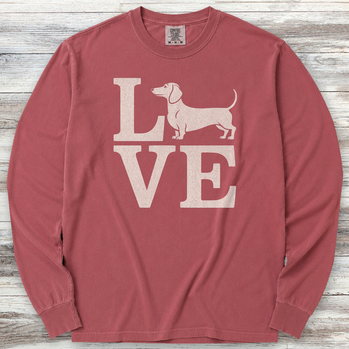 Dachshund Love Long Sleeve Tee - Brick