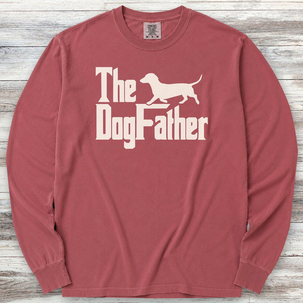 Dachshund Dog Father Long Sleeve Tee - Brick