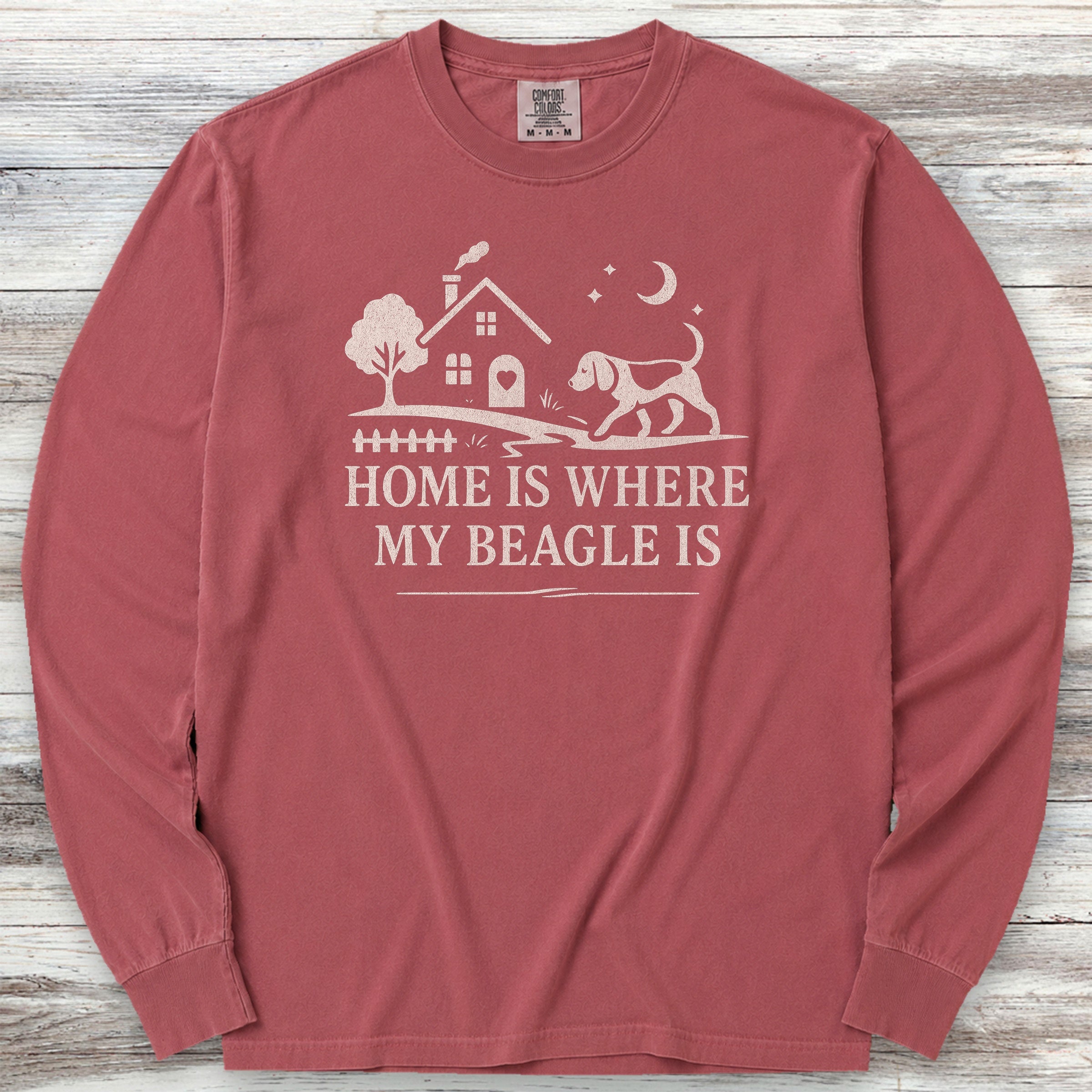 Beagle Home Long Sleeve Tee - Brick