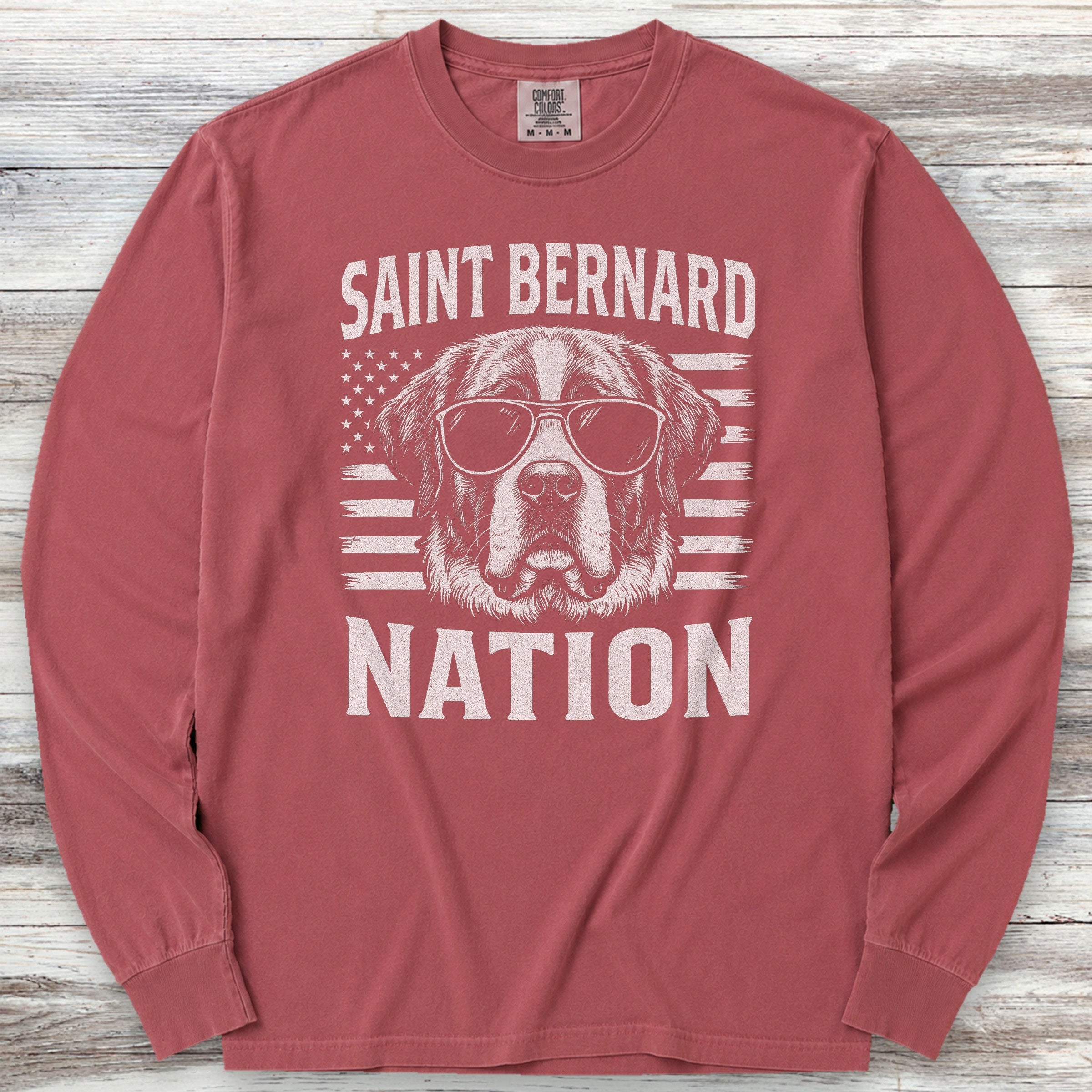 Saint Bernard Nation Long Sleeve Tee - Brick