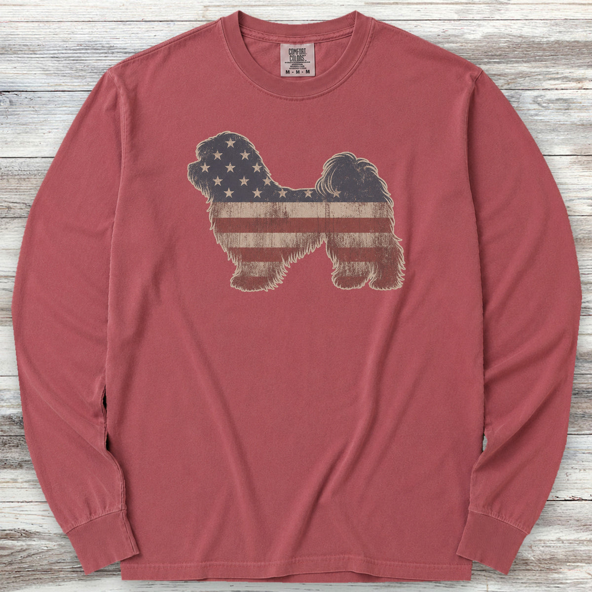 Havanese Vintage USA Long Sleeve Tee - Brick