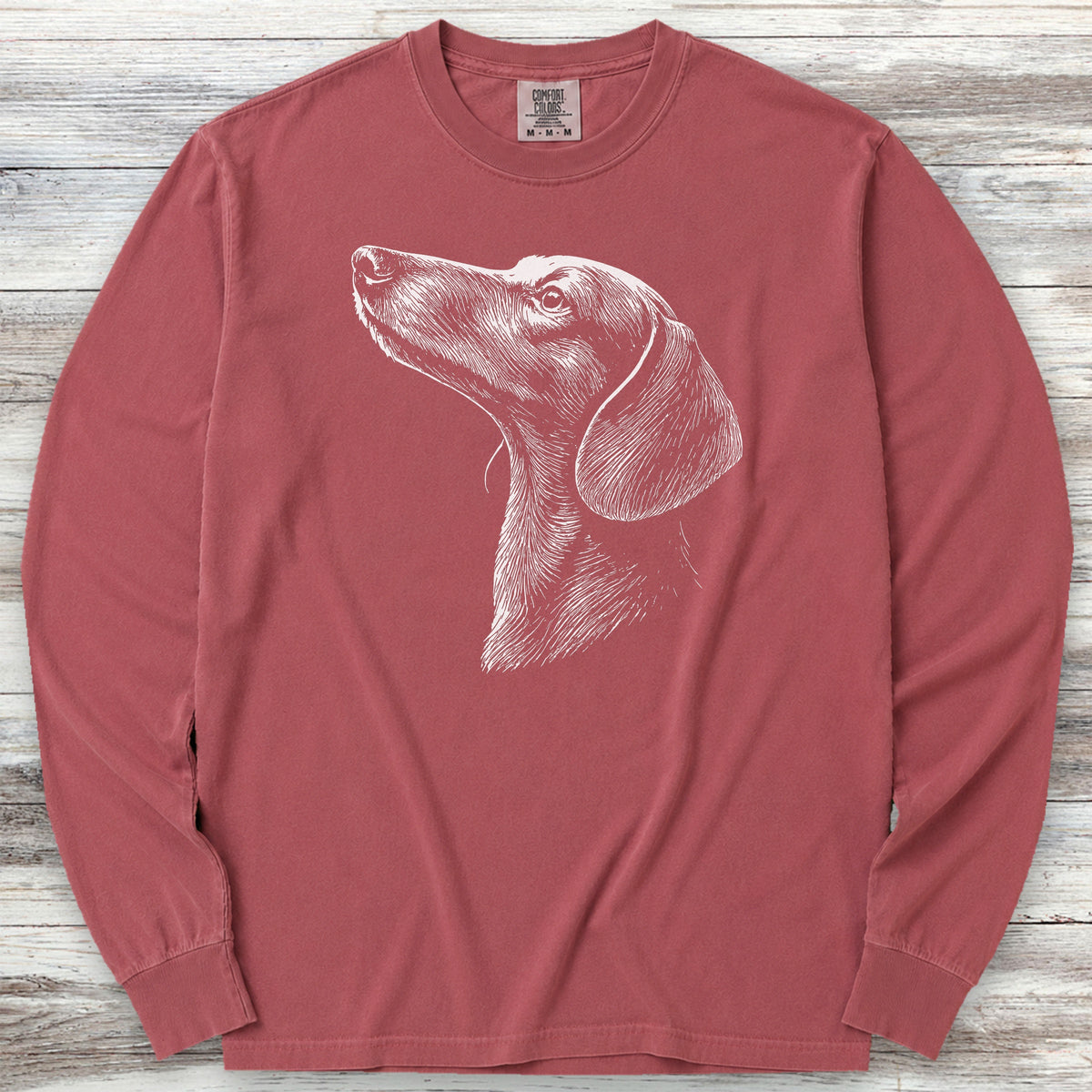 Dachshund Loyalty Long Sleeve Tee - Brick
