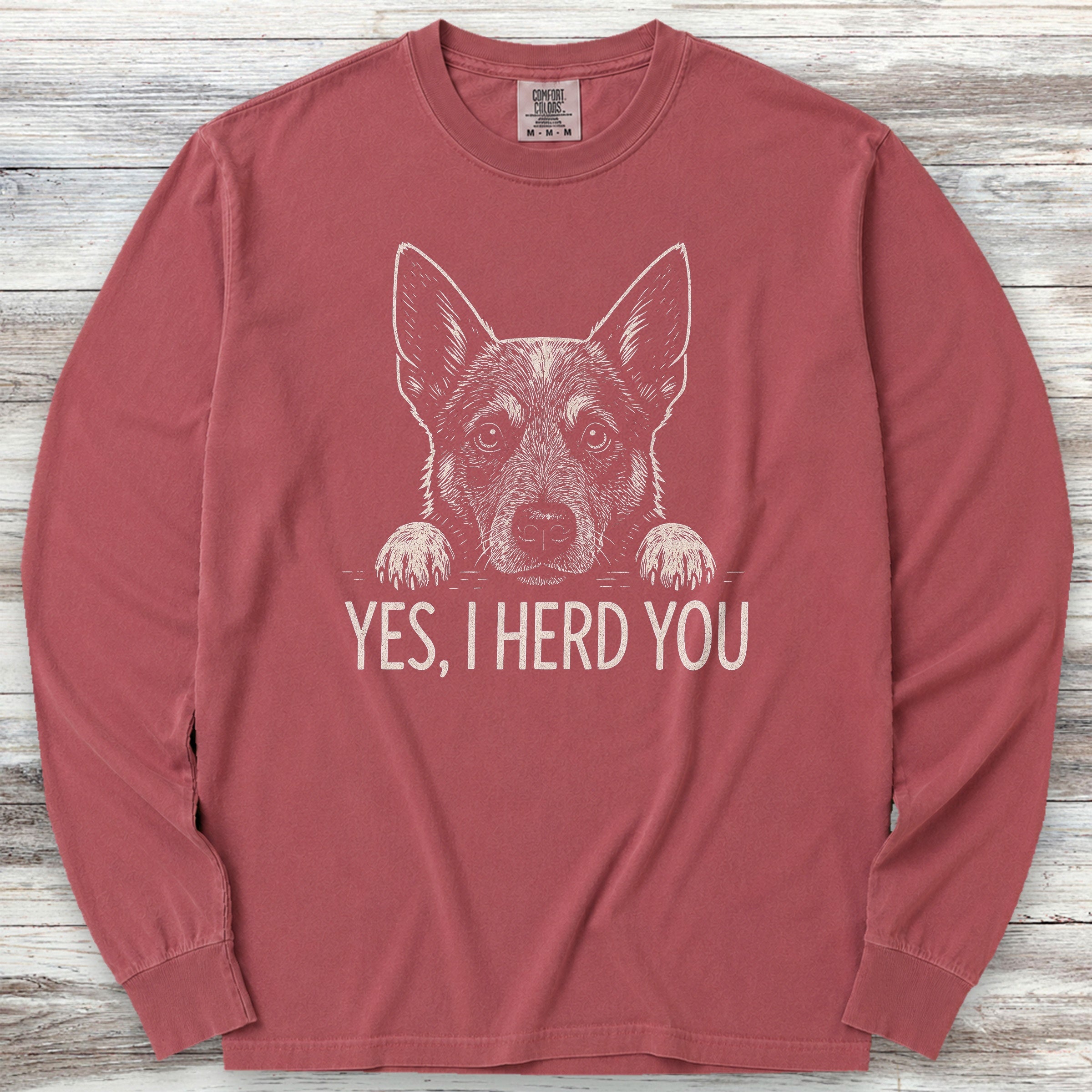 Australian Cattle Dog Herd You Long Sleeve Tee - Brick