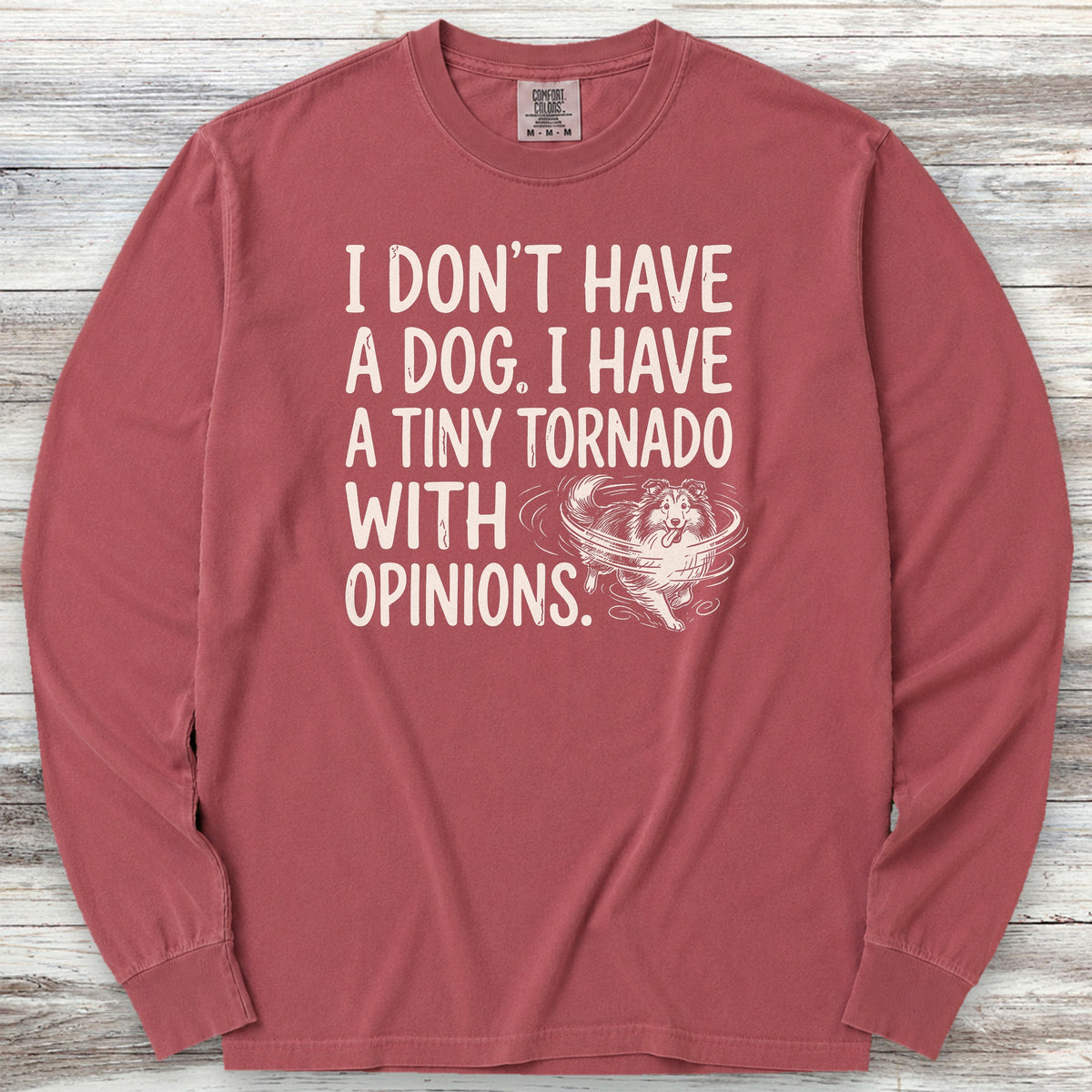 Shetland Sheepdog Tornado Long Sleeve Tee - Brick