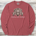 Weimaraner Nope Long Sleeve Tee - Brick