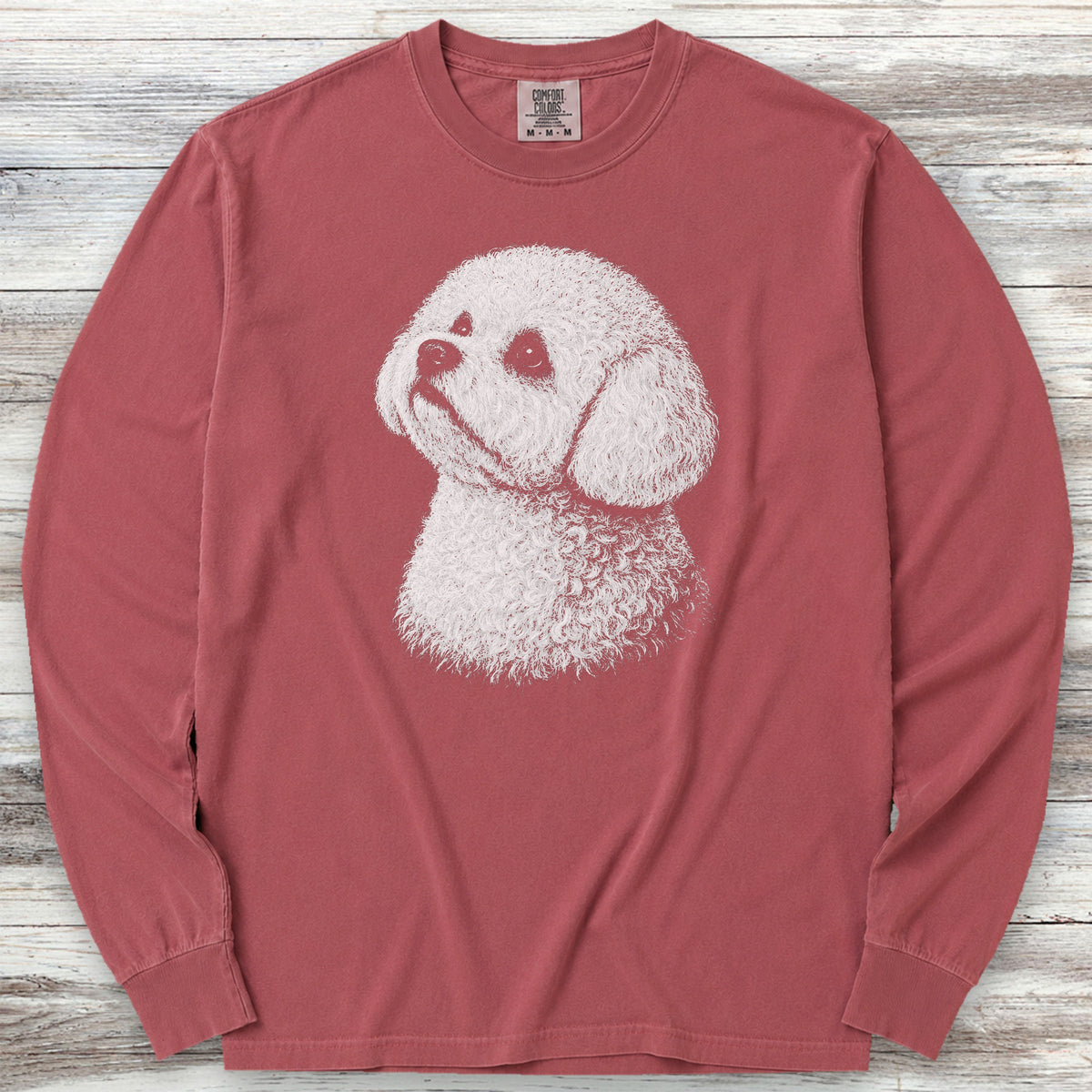 Bichon Frise Loyalty Long Sleeve Tee - Brick