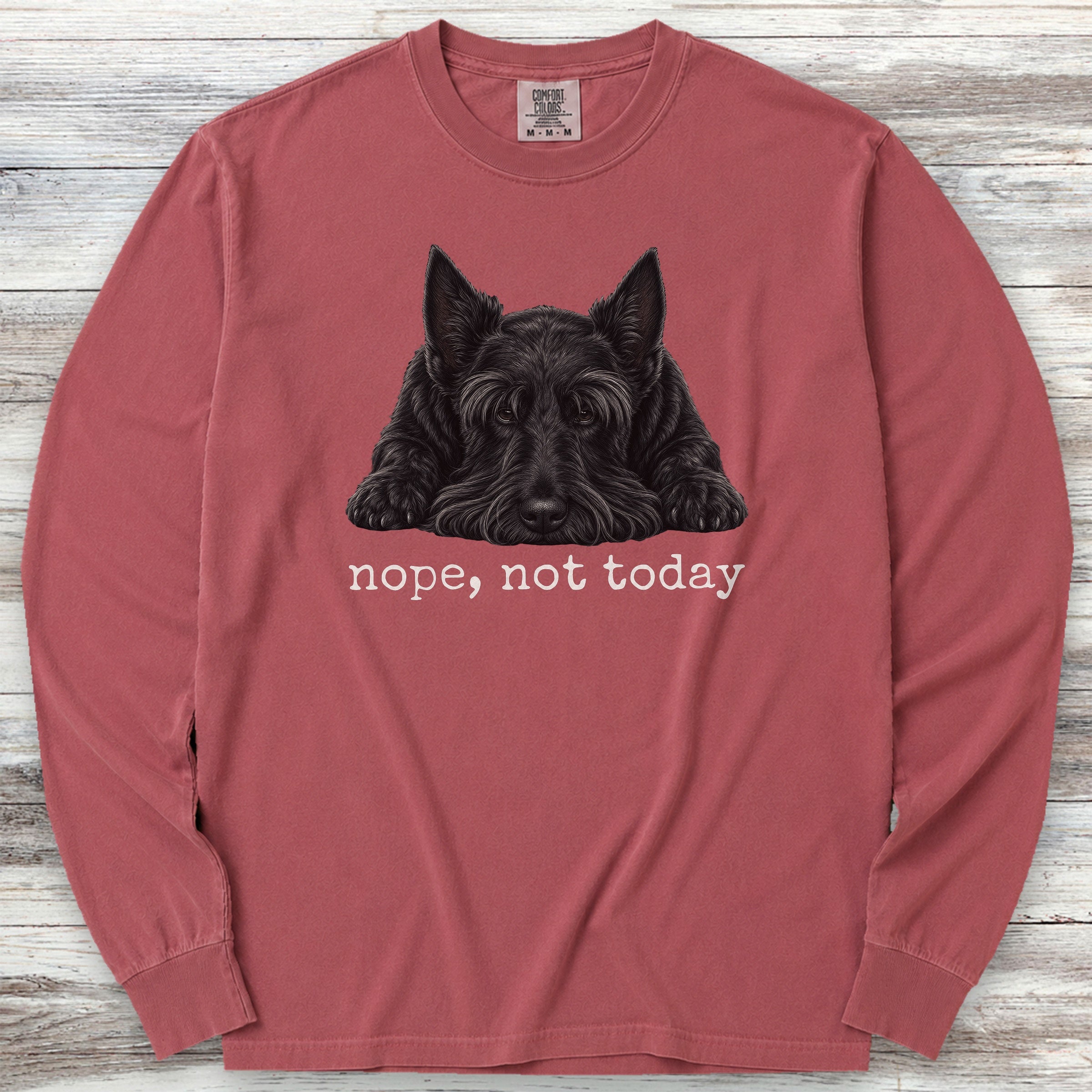 Scottish Terrier Nope Long Sleeve Tee - Brick