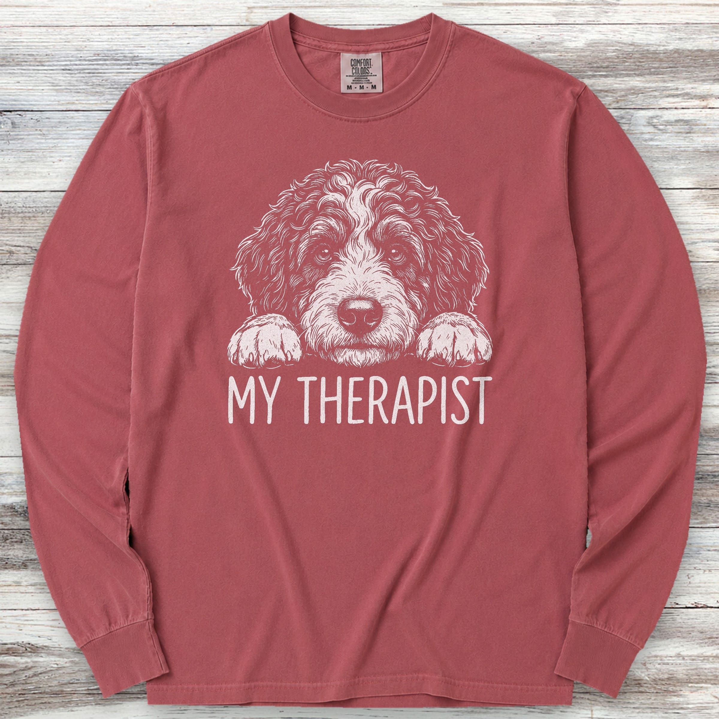Bernedoodle Therapist Long Sleeve Tee - Brick