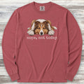 Shetland Sheepdog Nope Long Sleeve Tee - Brick
