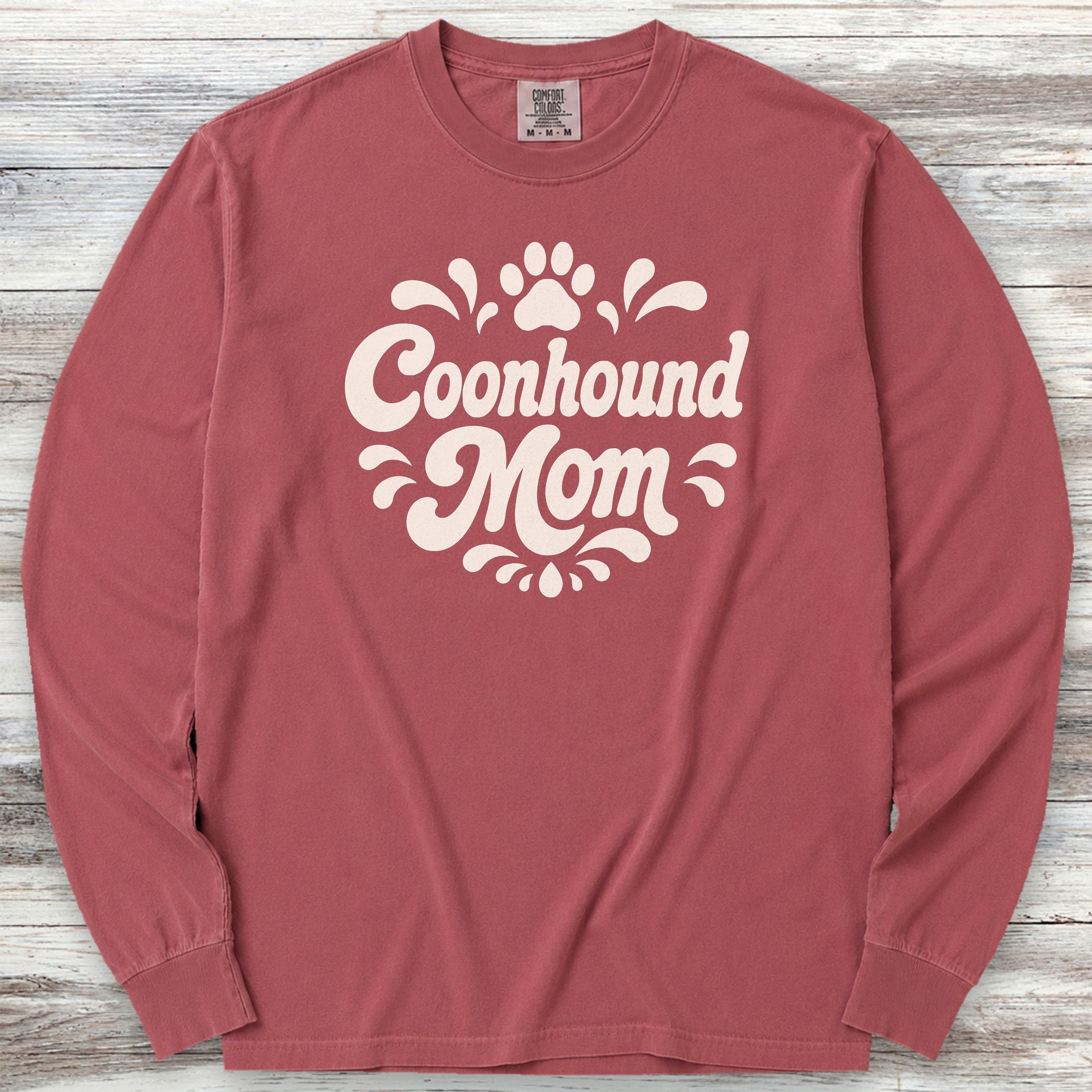 Coonhound Groovy Mom Long Sleeve Tee - Brick
