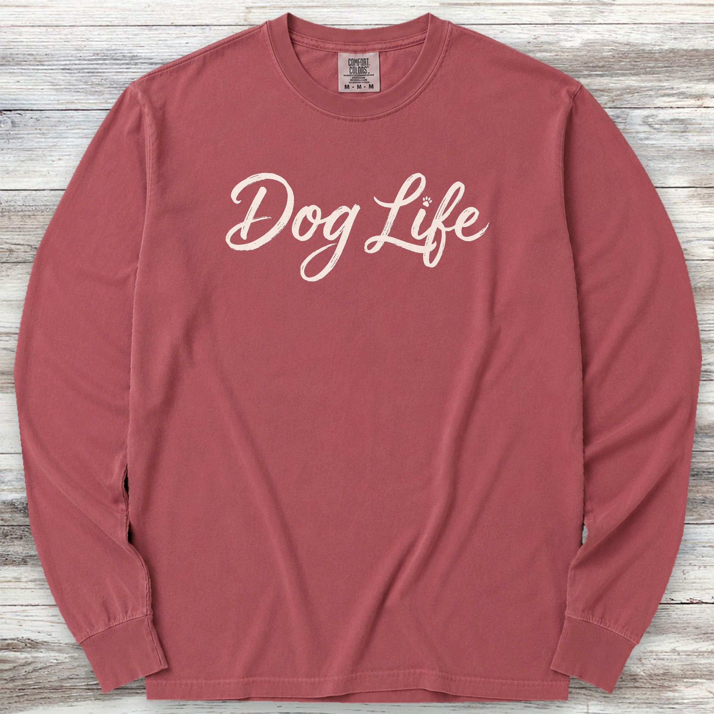 Dog Life Long Sleeve Tee - Brick