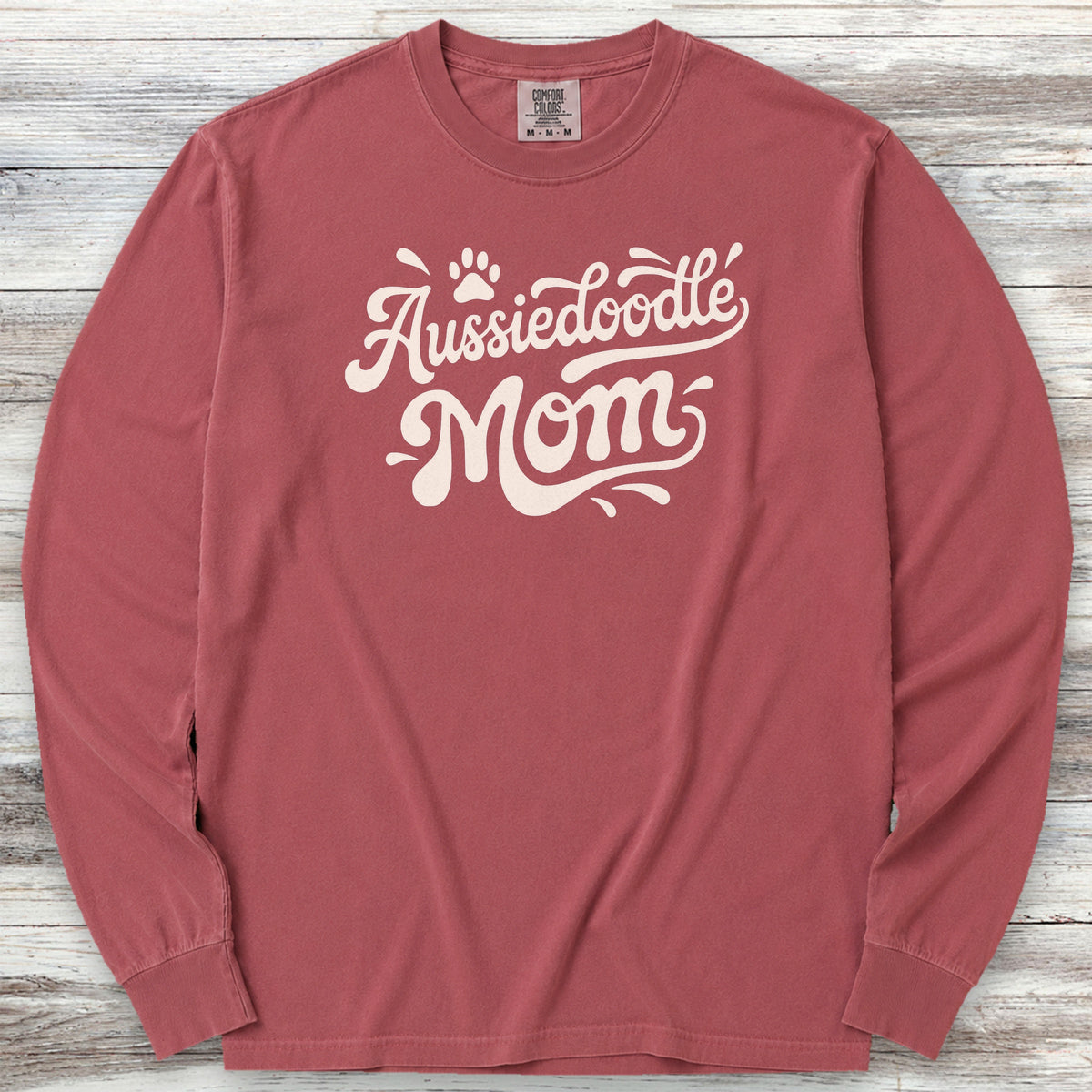 Aussiedoodle Groovy Mom Long Sleeve Tee - Brick