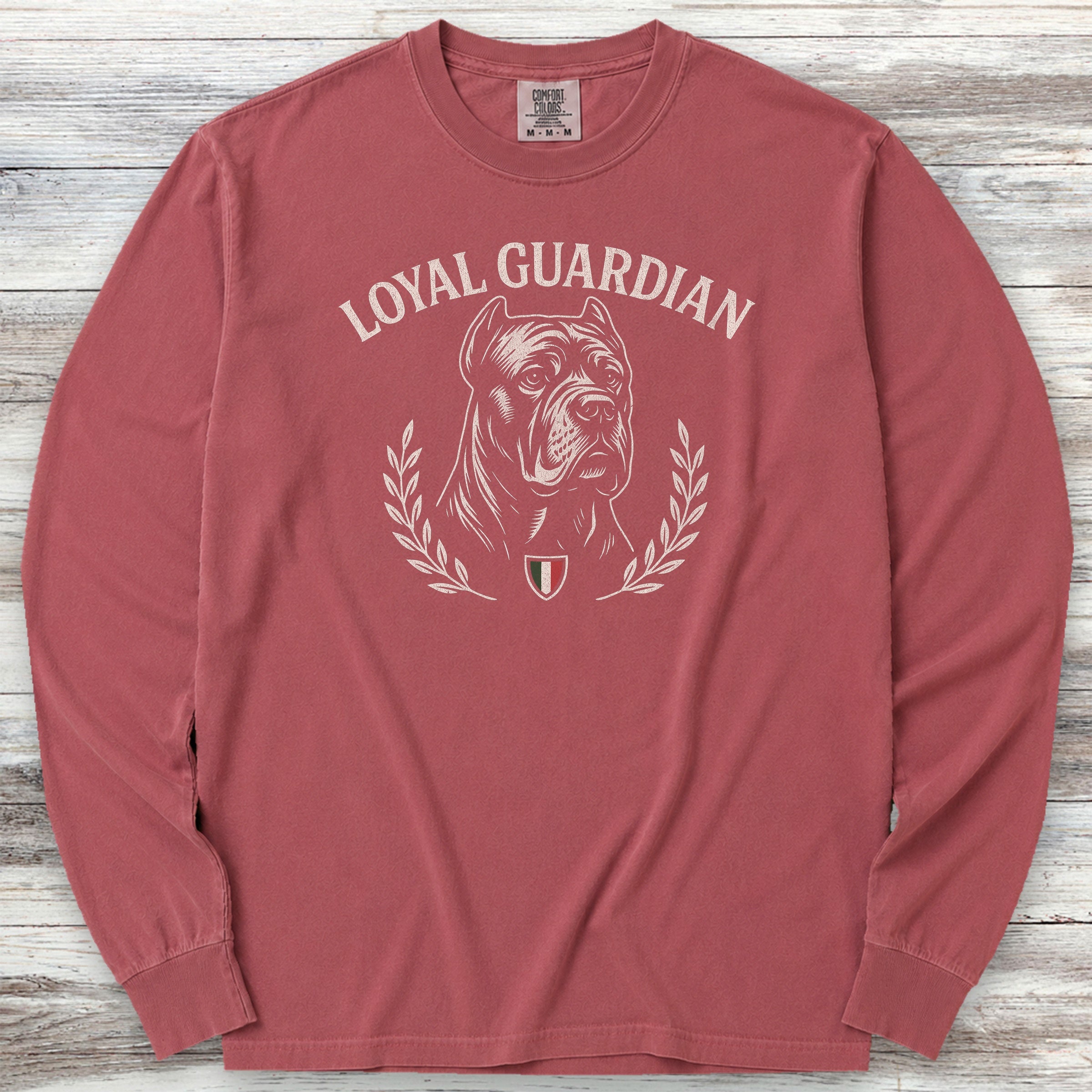 Cane Corso Guardian Crest Long Sleeve Tee - Brick