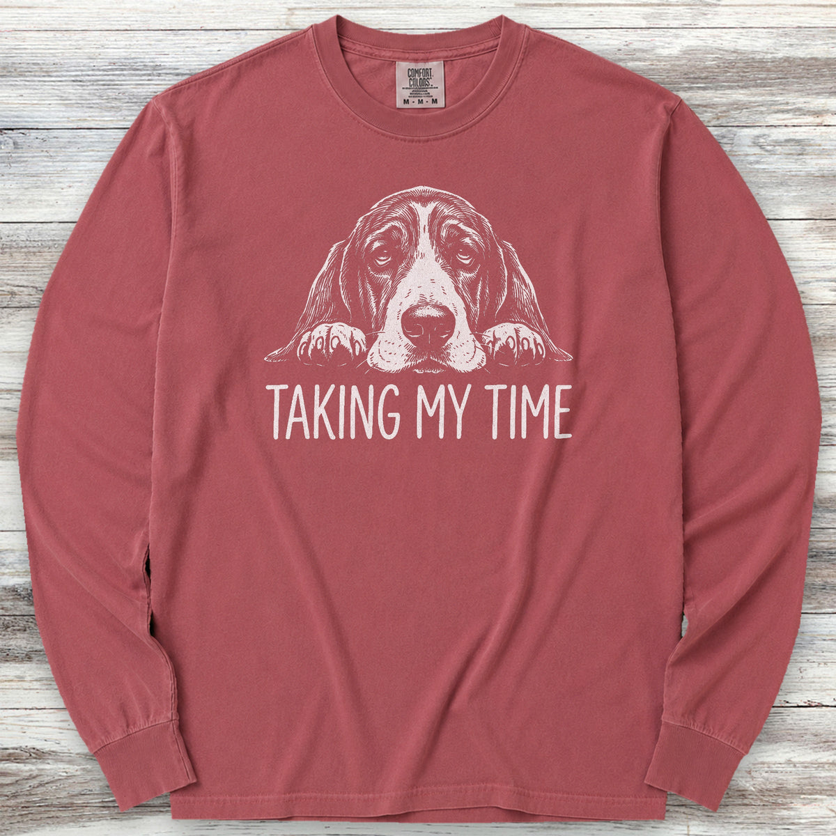 Basset Hound Time Long Sleeve Tee - Brick