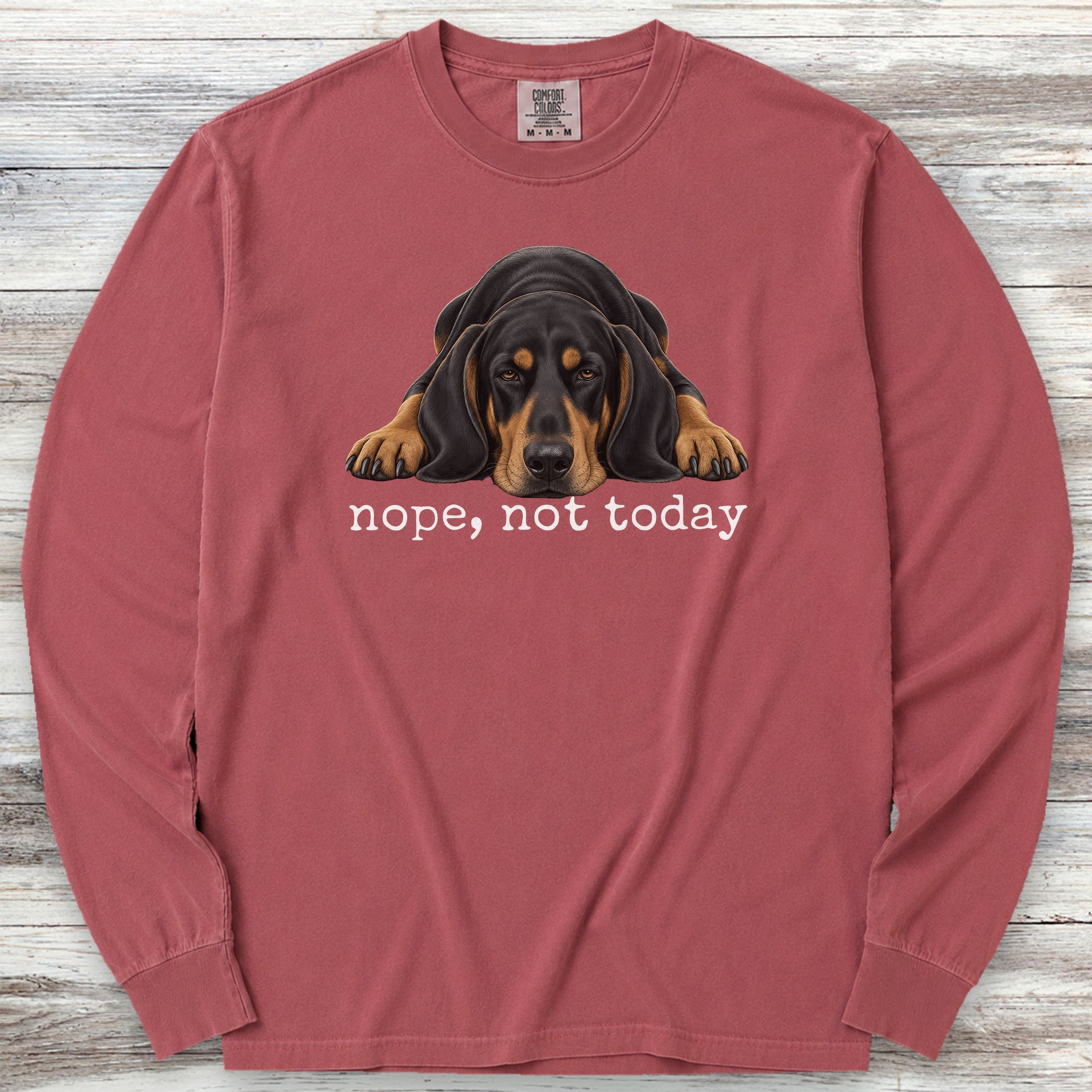 Coonhound Nope Long Sleeve Tee - Brick