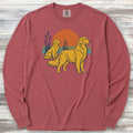 Golden Retriever Retro Sun Long Sleeve Tee - Brick