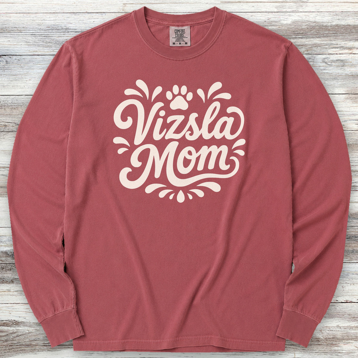 Vizsla Groovy Mom Long Sleeve Tee - Brick