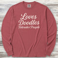 Doodle Tolerates People Long Sleeve Tee - Brick