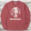 Dachshund Bless Your Heart Long Sleeve Tee - Brick