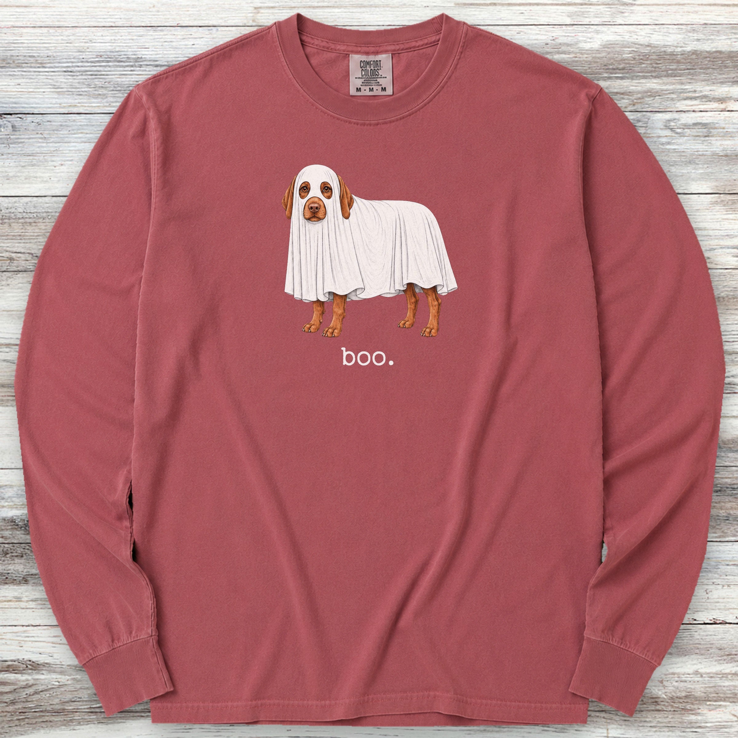 Vizsla Boo Long Sleeve Tee - Brick