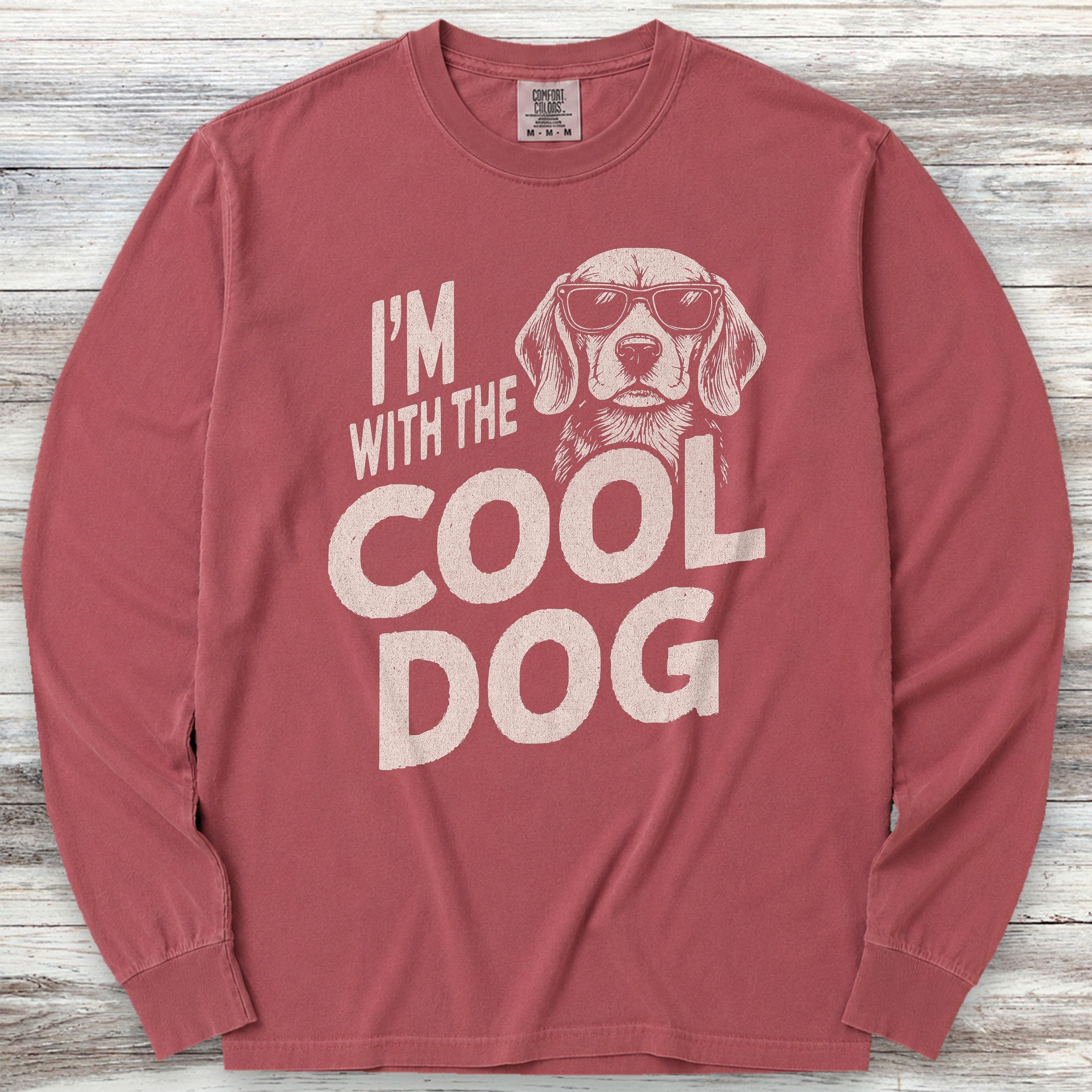 Cool Dog Beagle Long Sleeve Tee - Brick