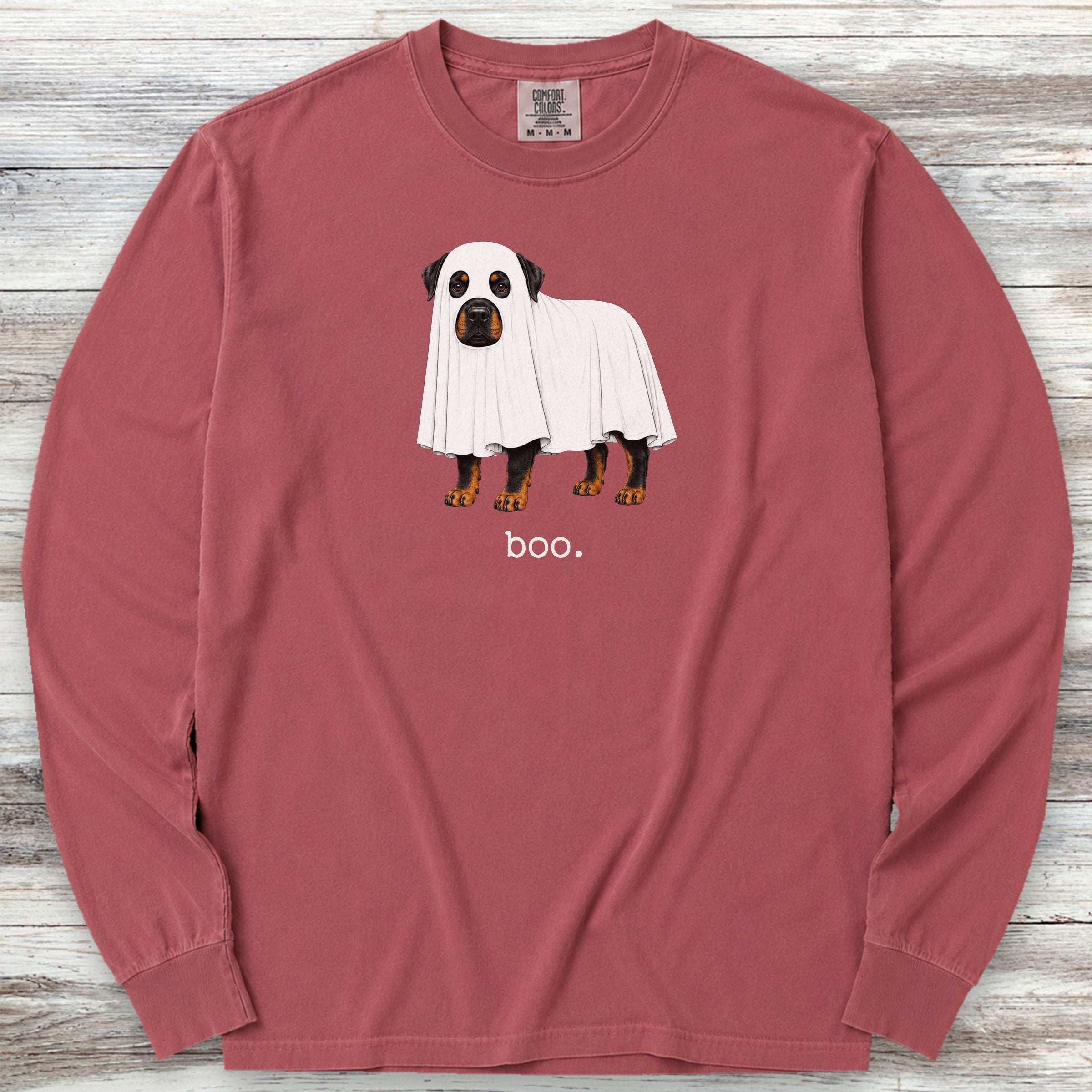 Rottweiler Boo Long Sleeve Tee - Brick