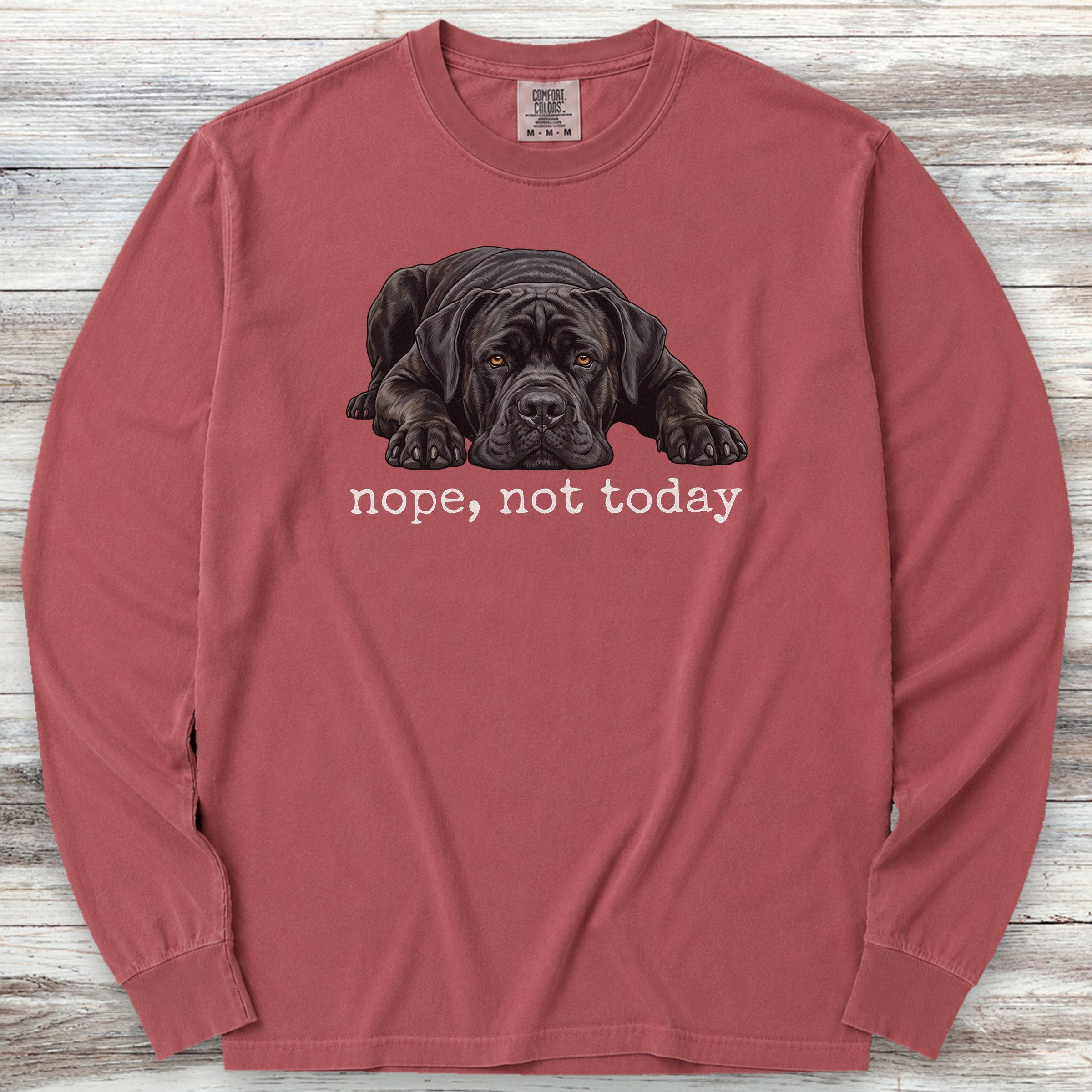 Cane Corso Nope Long Sleeve Tee - Brick