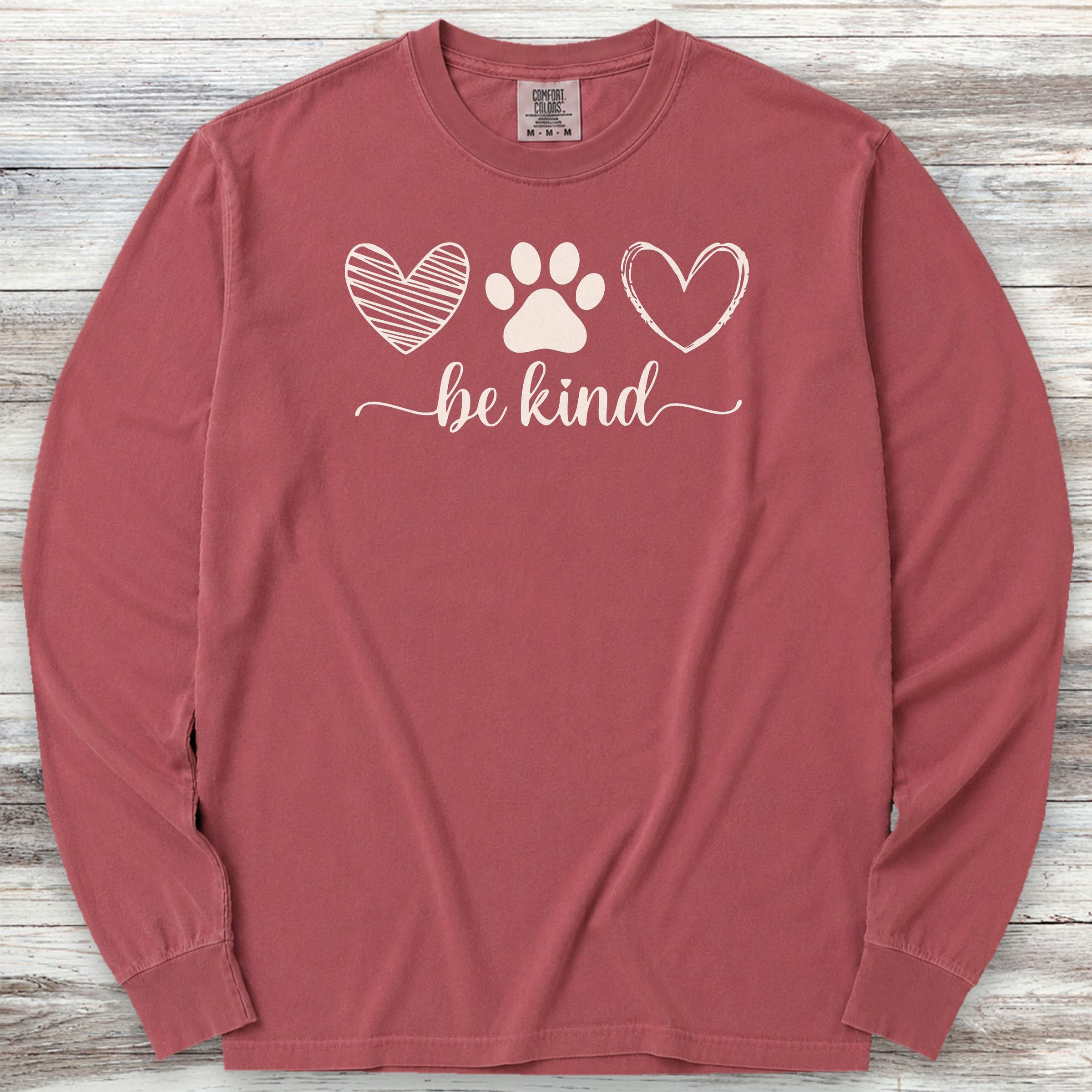 Be Kind Long Sleeve Tee - Brick