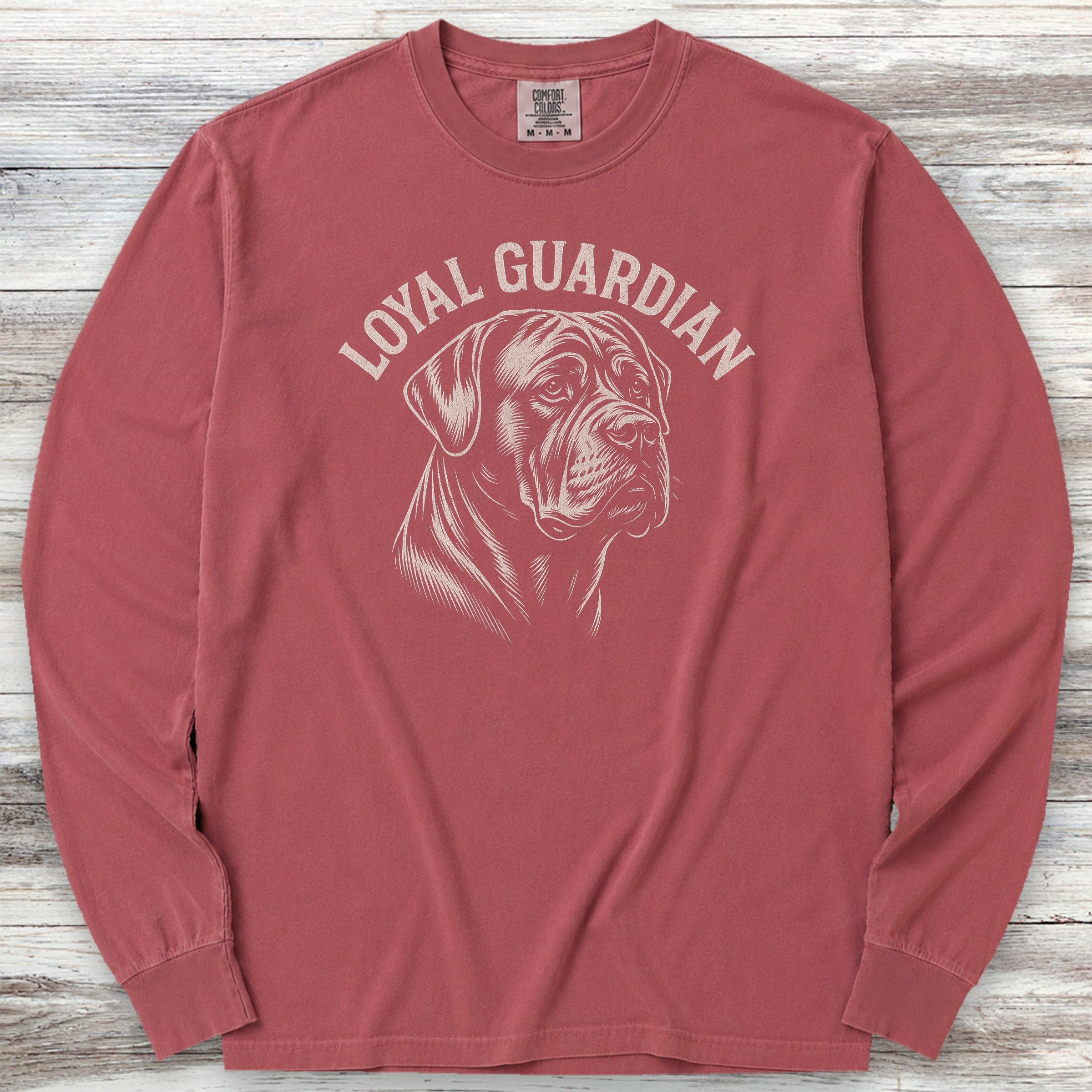 Cane Corso Natural Loyal Guardian Long Sleeve Tee - Brick
