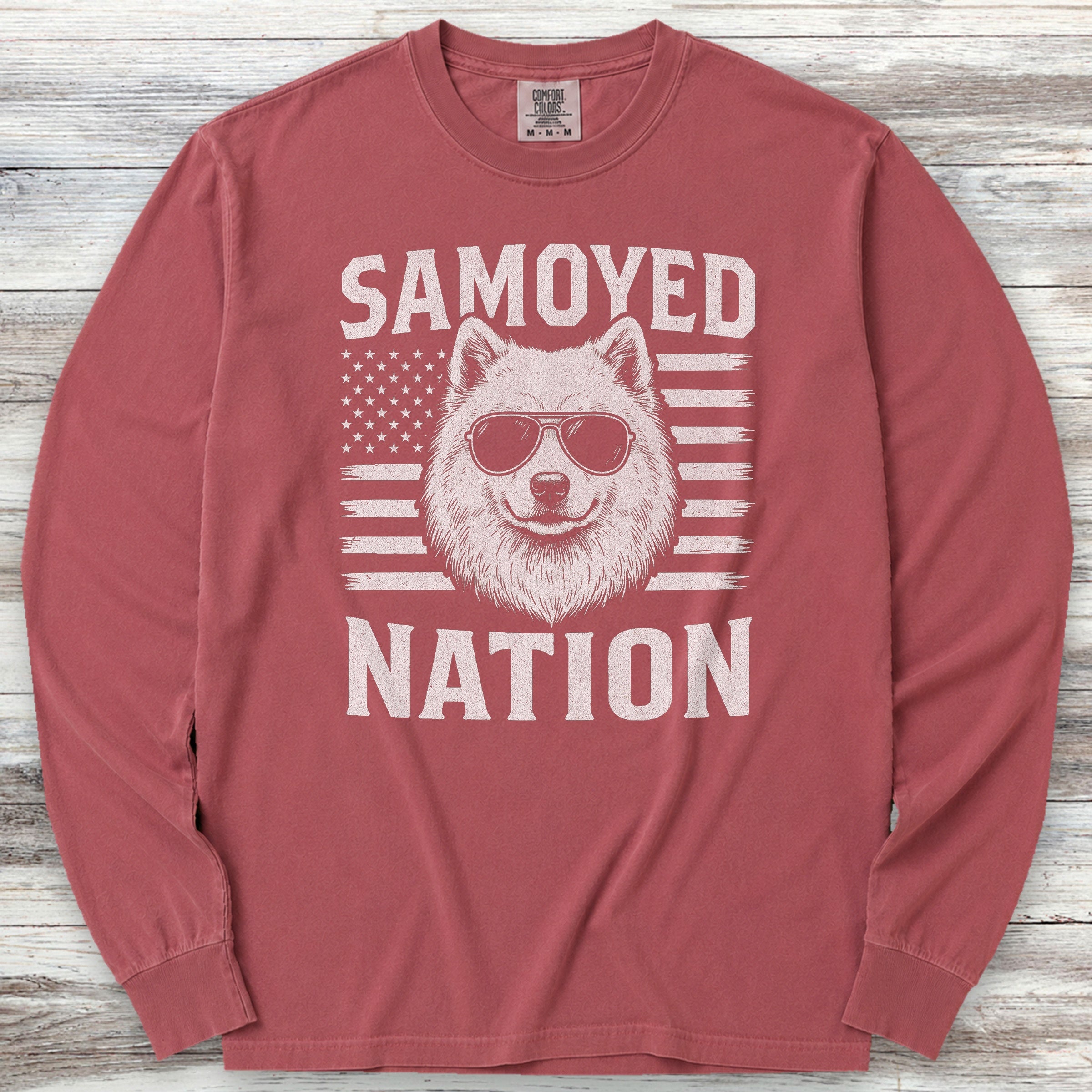 Samoyed Nation Long Sleeve Tee - Brick