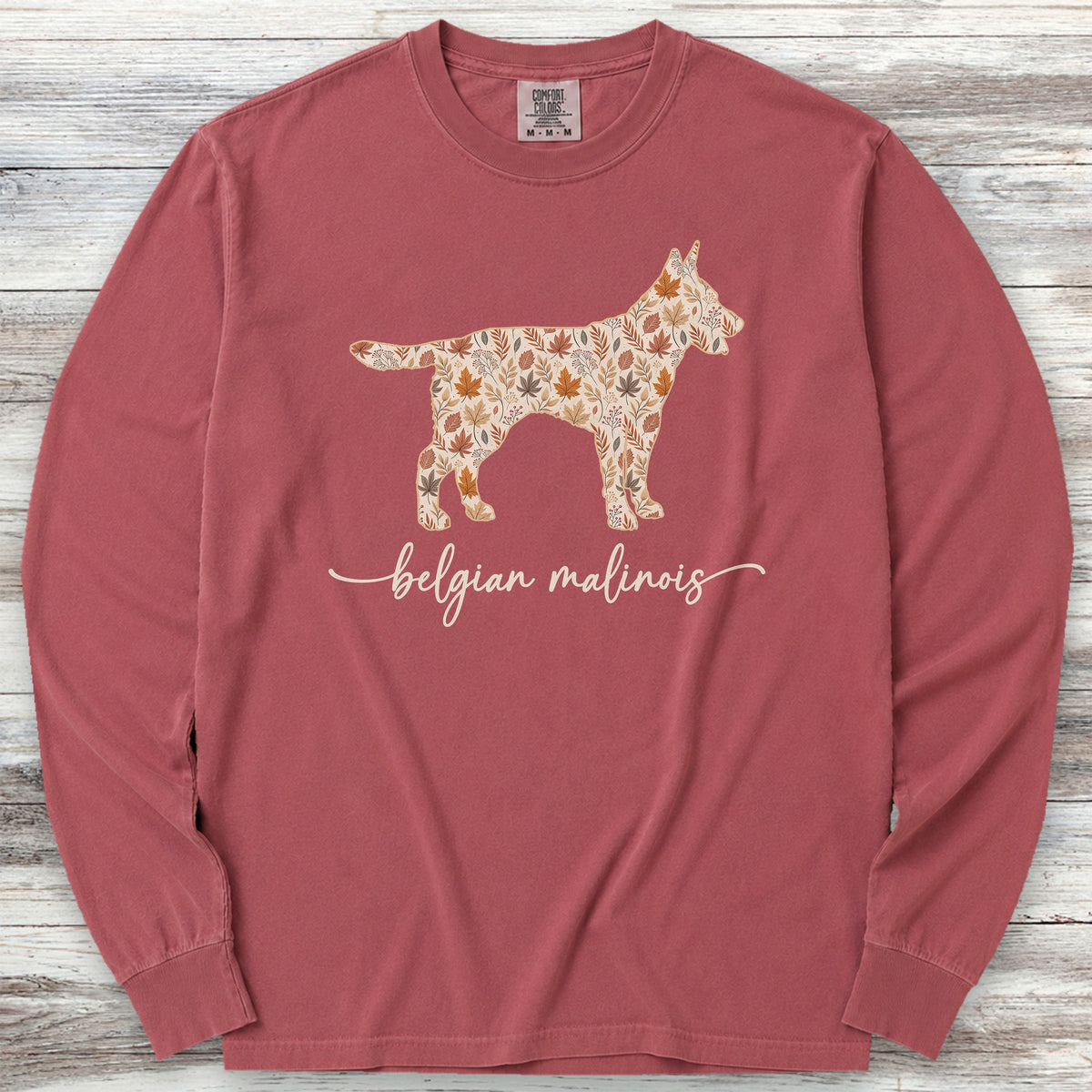 Belgian Malinois Fall Long Sleeve Tee - Brick