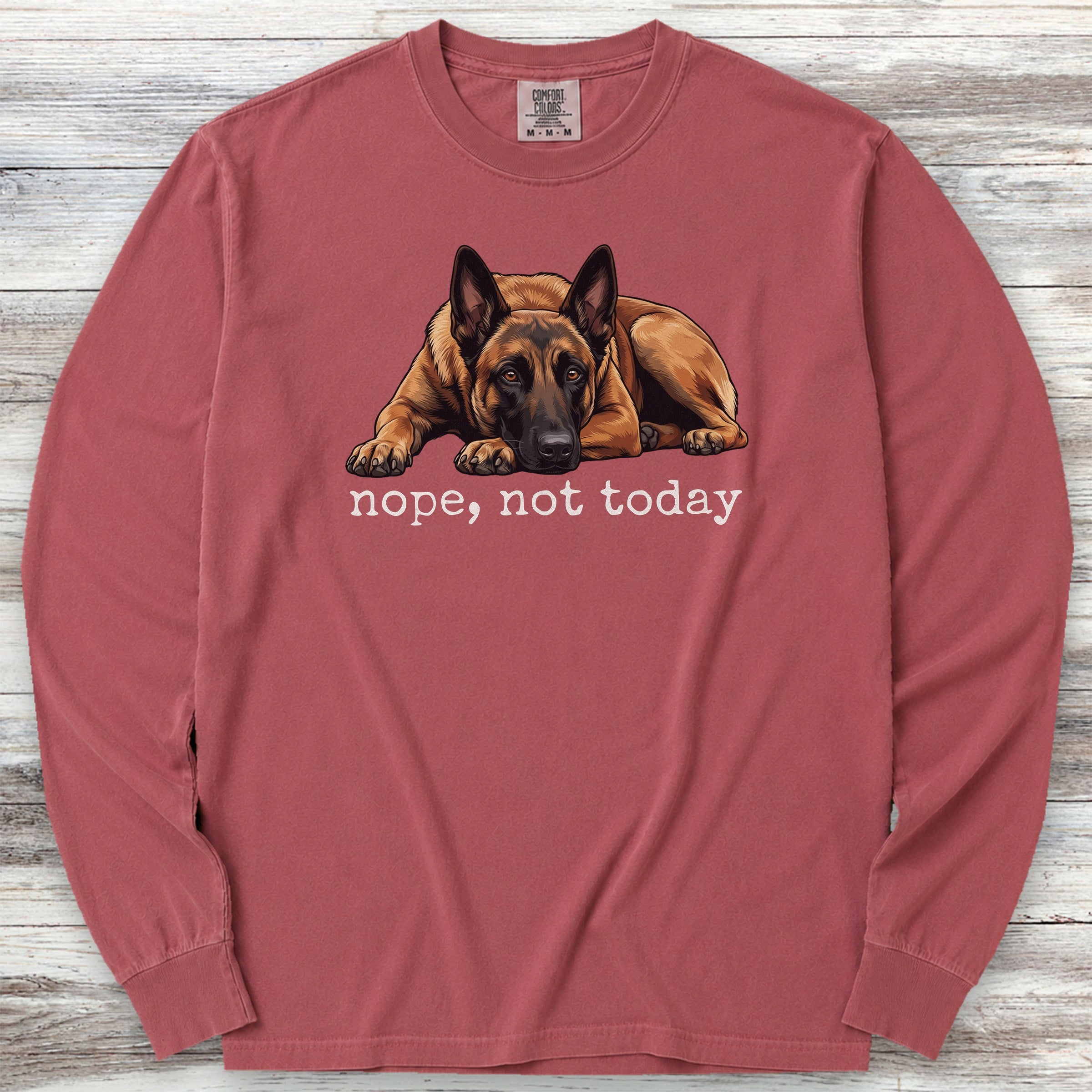 Belgian Malinois Nope Long Sleeve Tee - Brick