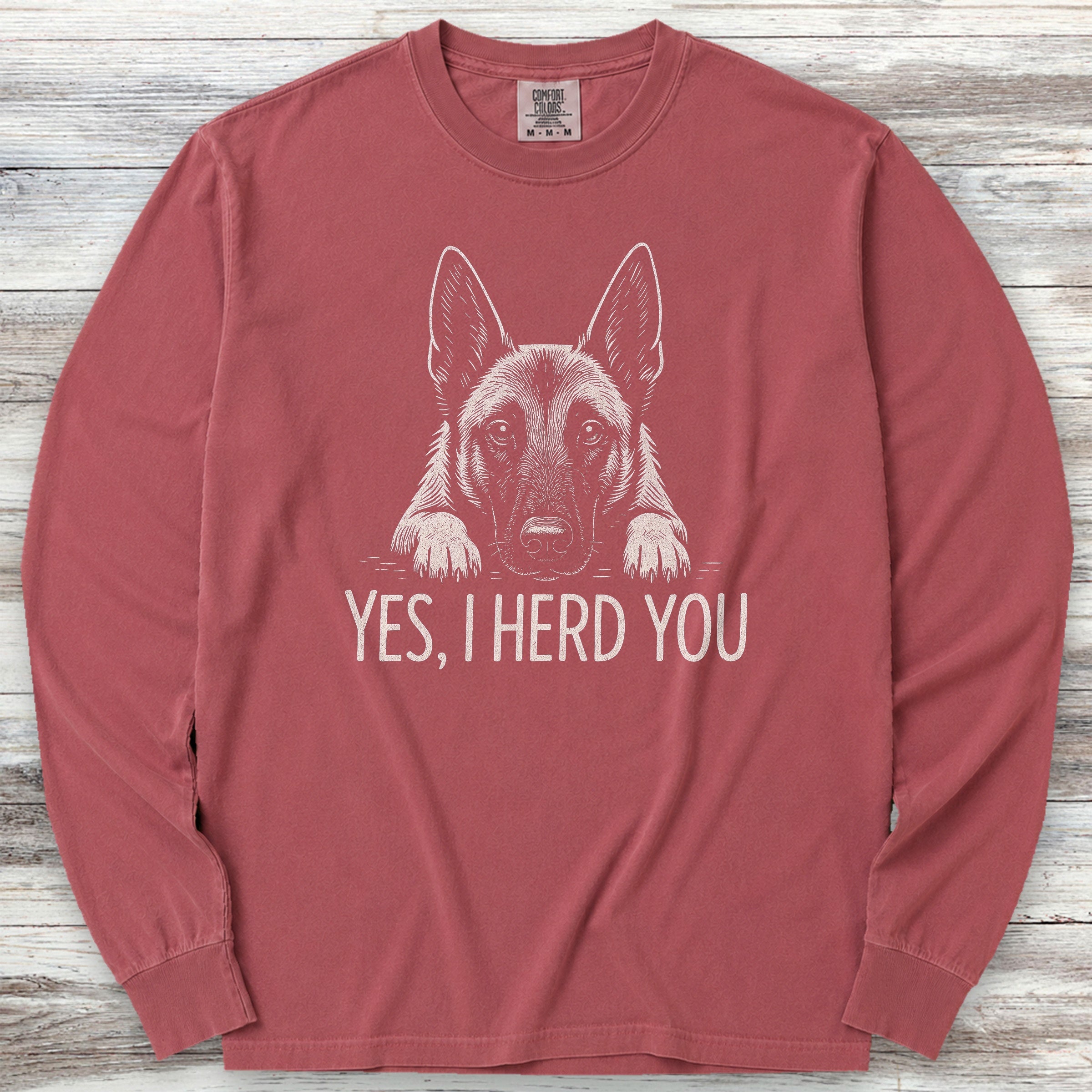 Belgian Malinois Herd You Long Sleeve Tee - Brick