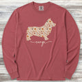 Corgi Fall Long Sleeve Tee - Brick