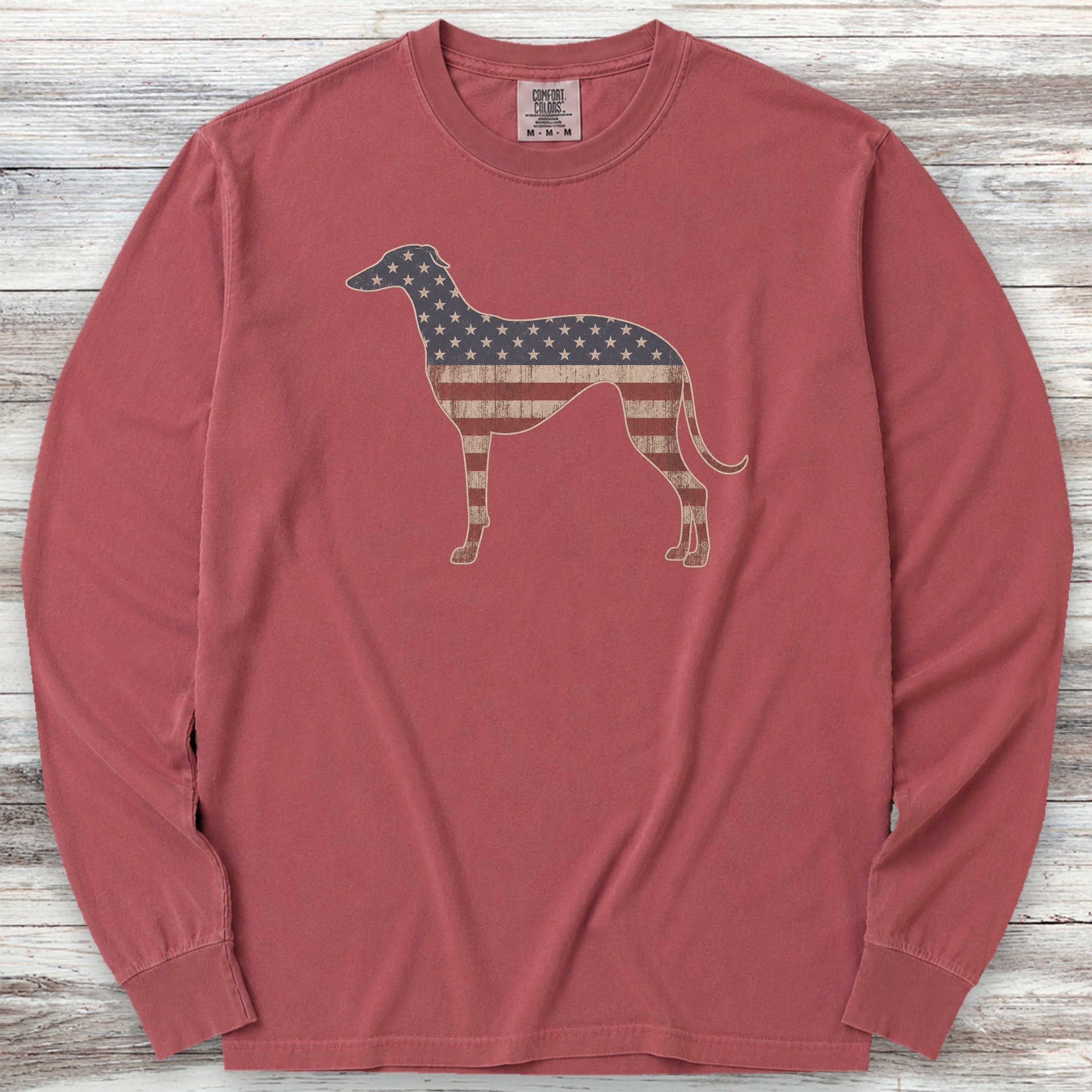 Greyhound Vintage USA Long Sleeve Tee - Brick