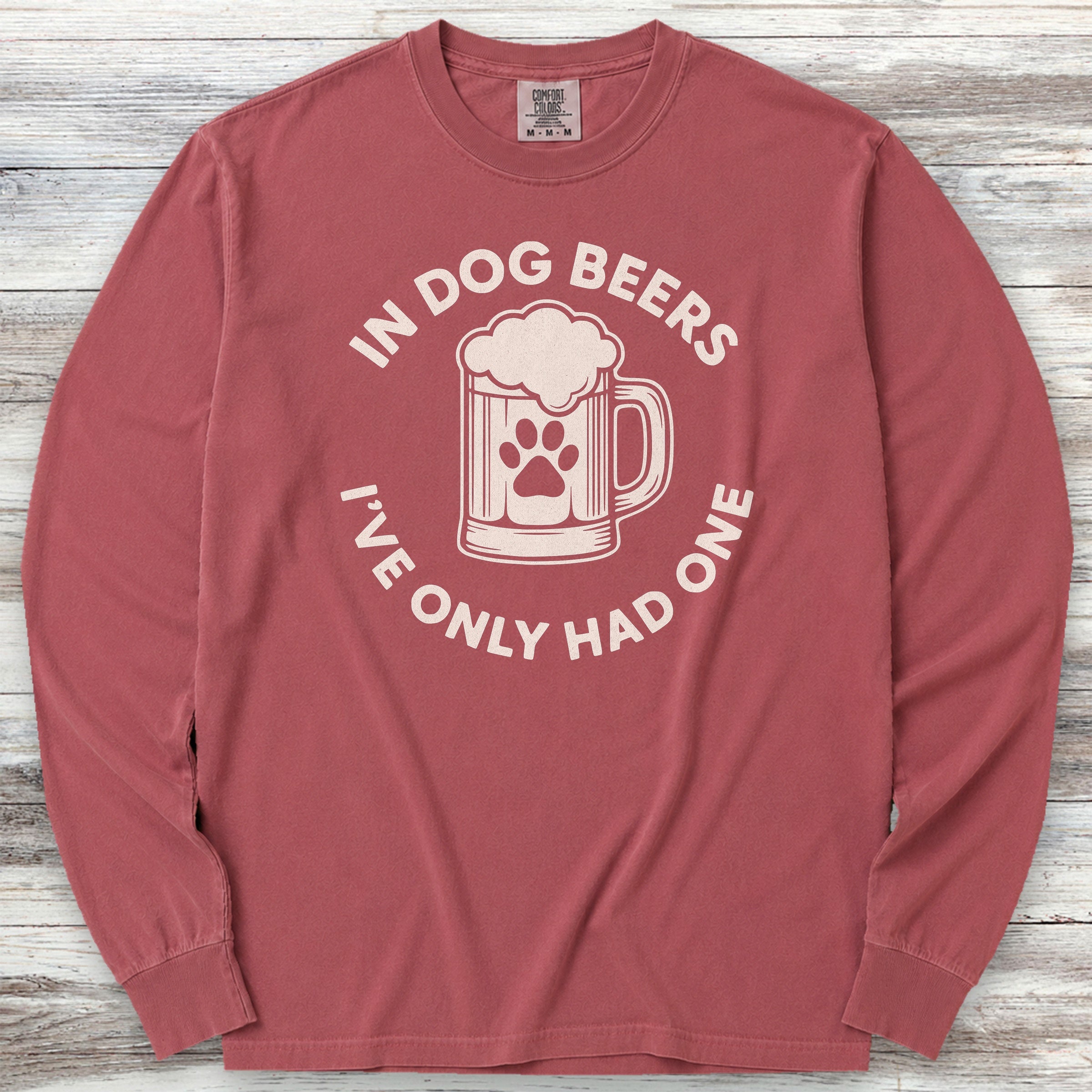 Dog Beers Long Sleeve Tee - Brick