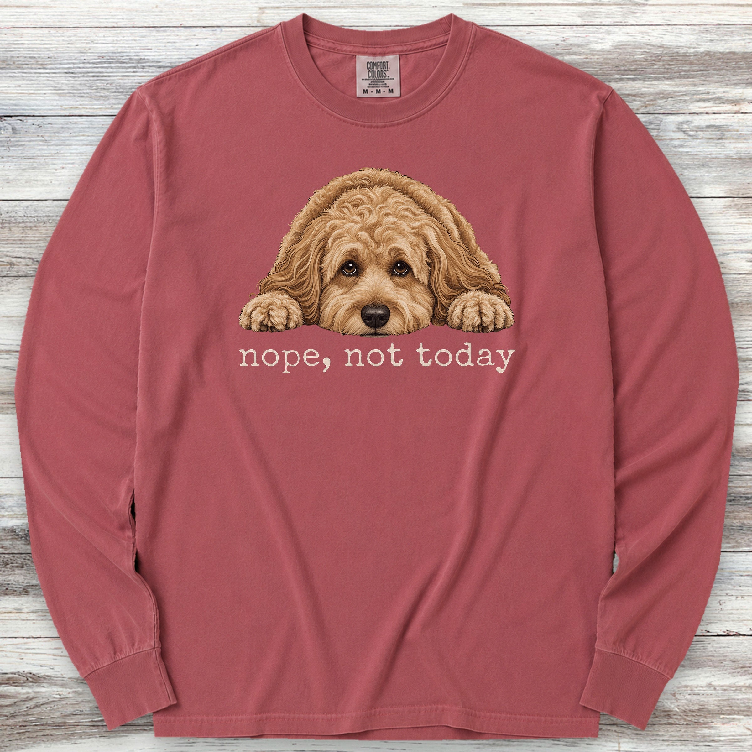 Cockapoo Nope Long Sleeve Tee - Brick