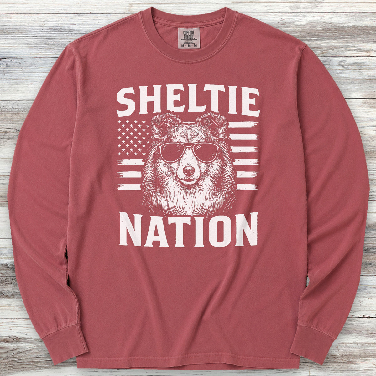 Shetland Sheepdog Nation Long Sleeve Tee - Brick