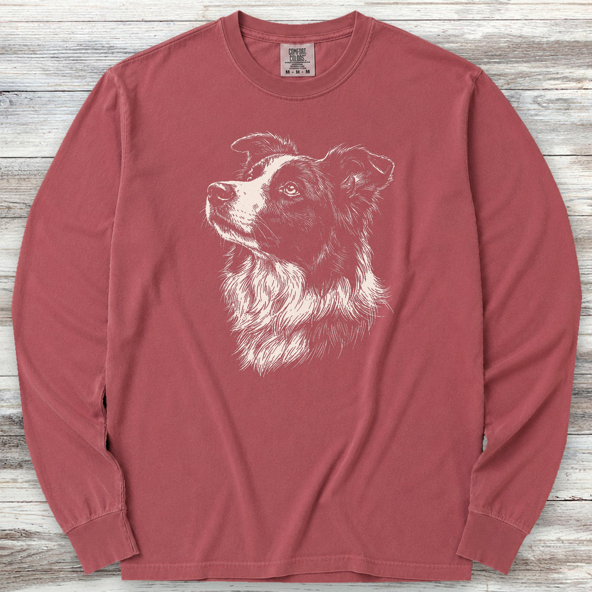 Border Collie Loyalty Long Sleeve Tee - Brick