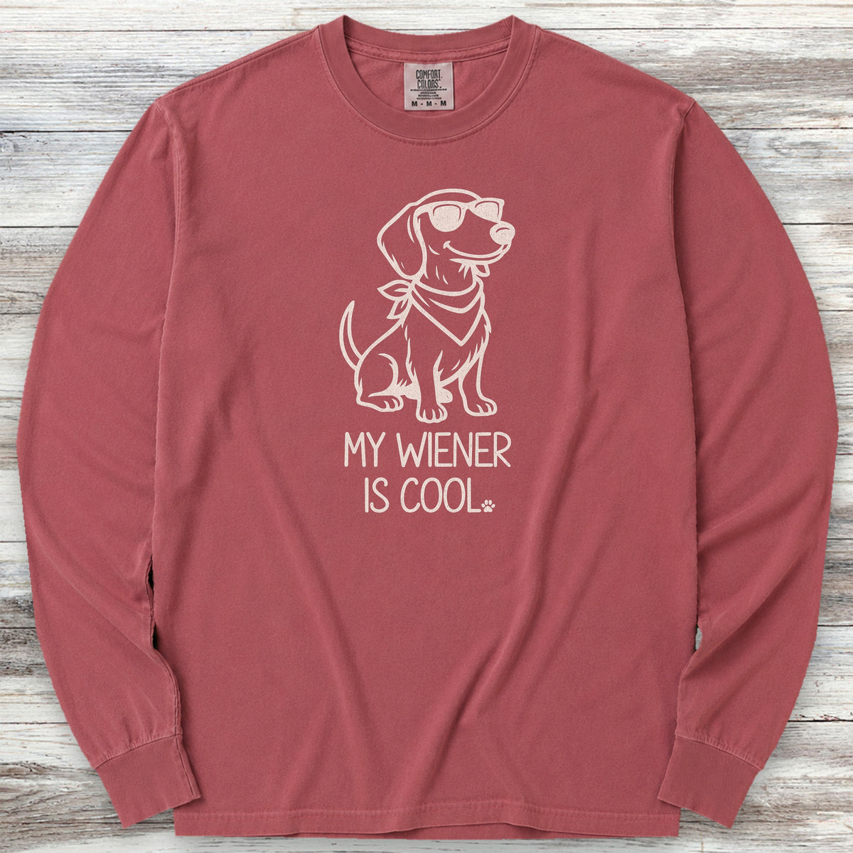 Dachshund Cool Wiener Long Sleeve Tee - Brick