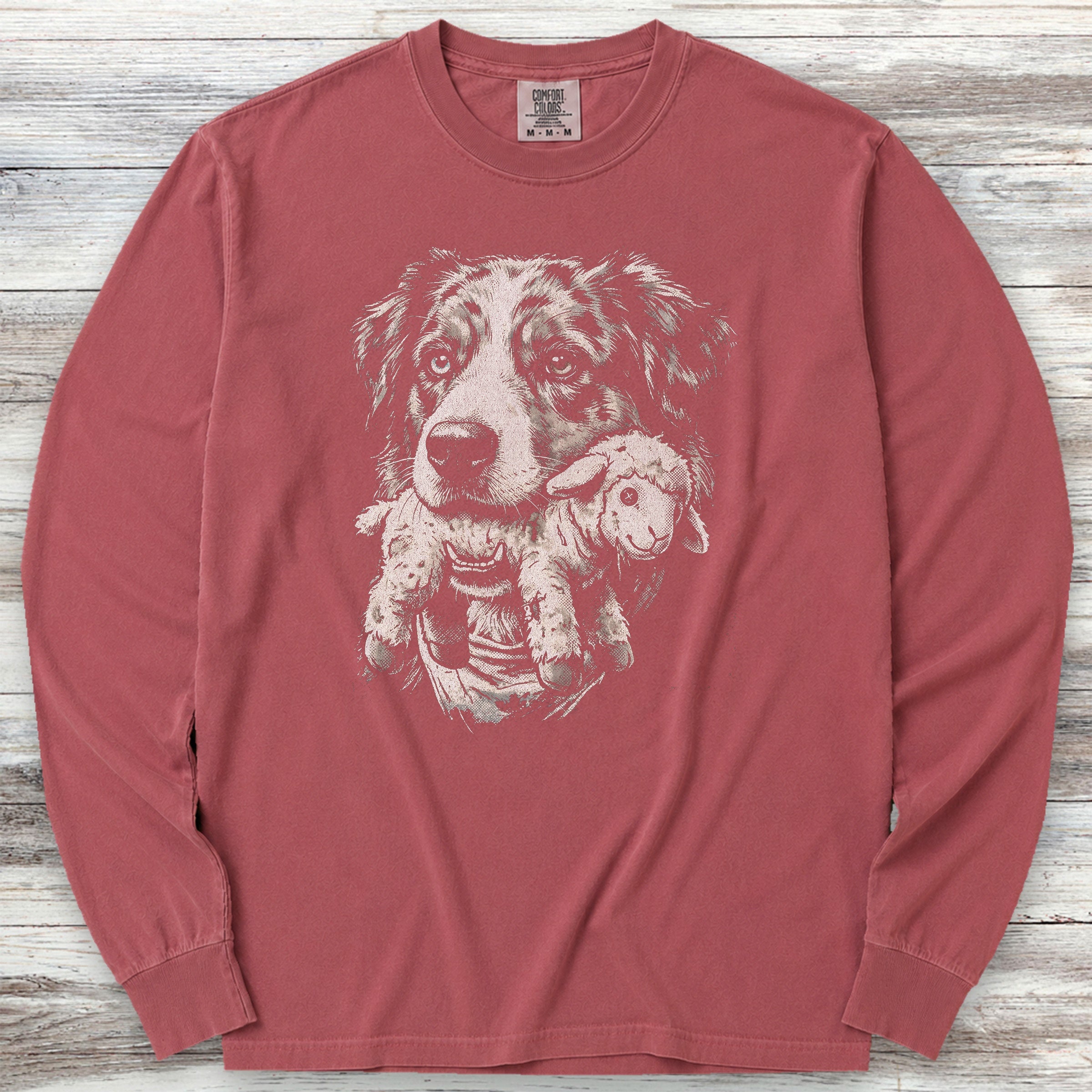 Australian Shepherd Favorite Toy Long Sleeve Tee - Brick