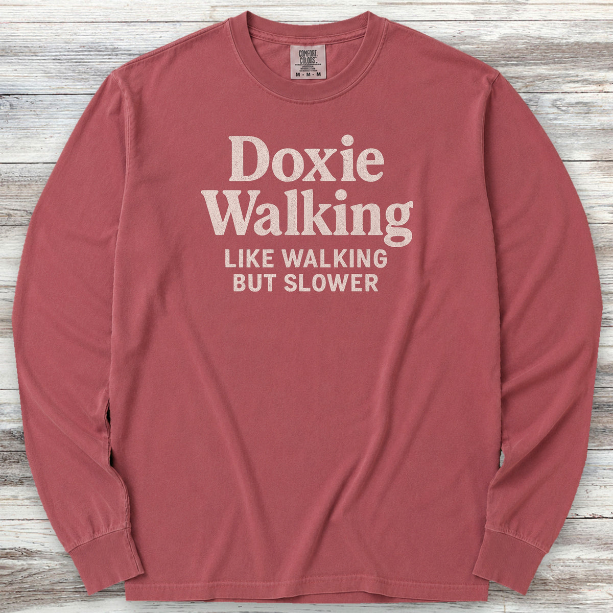Dachshund Doxie Walking Long Sleeve Tee - Brick