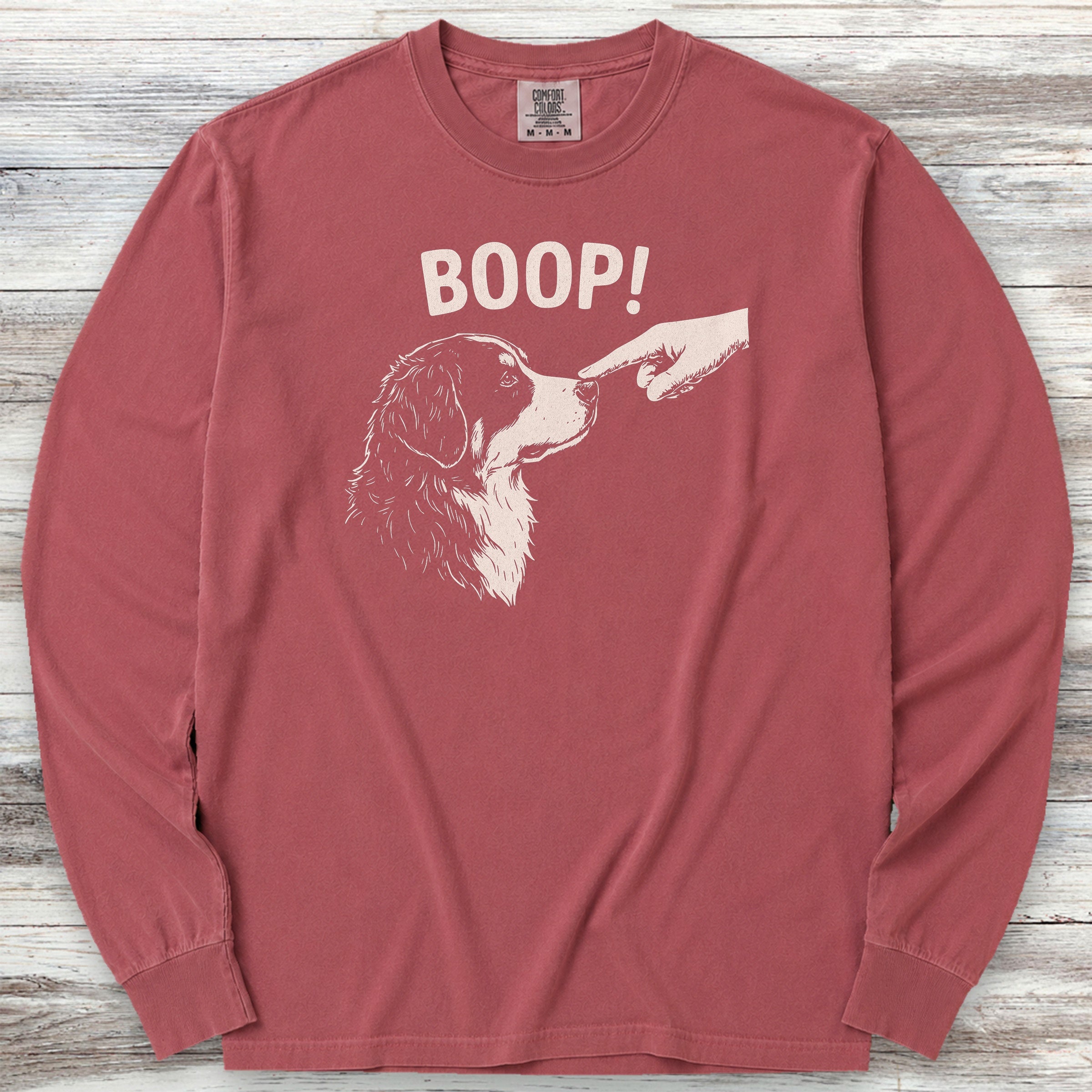 Bernese Mountain Dog BOOP! Long Sleeve Tee - Brick