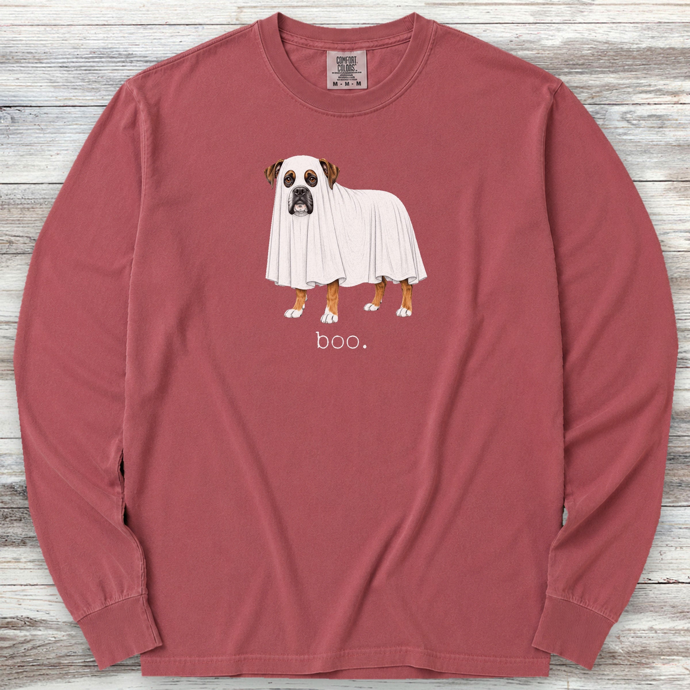 Boxer Boo Long Sleeve Tee - Brick