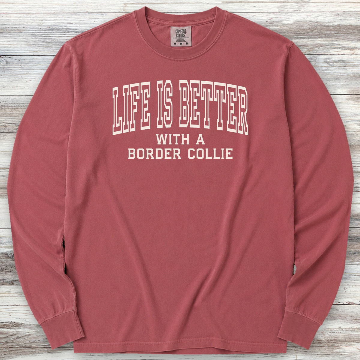 Border Collie Better Long Sleeve Tee - Brick