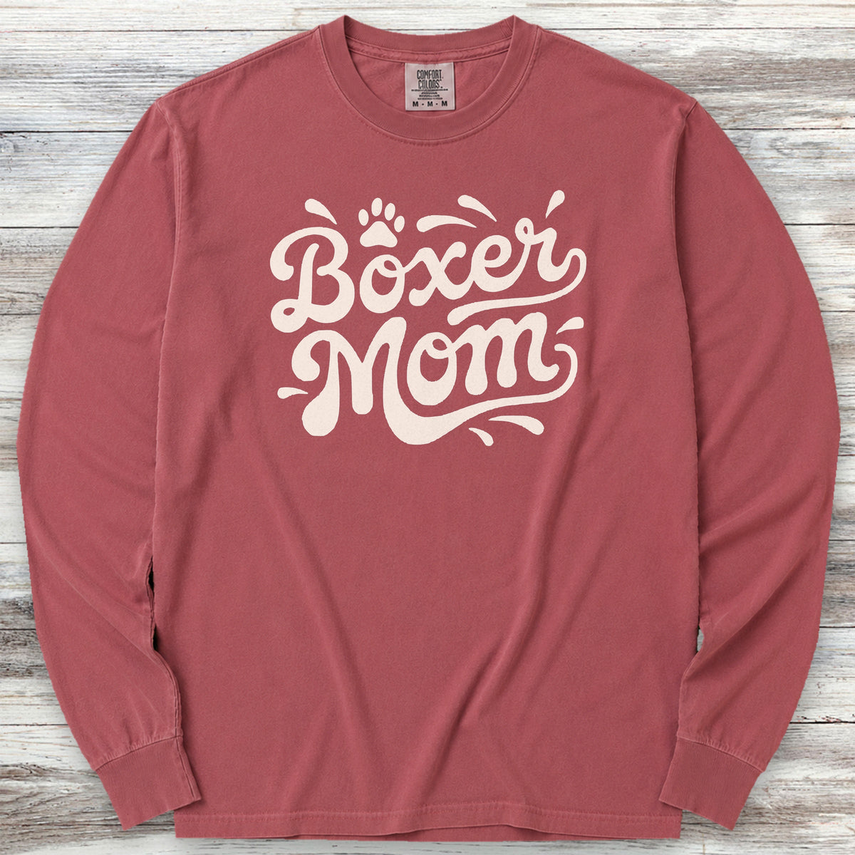 Boxer Groovy Mom Long Sleeve Tee - Brick